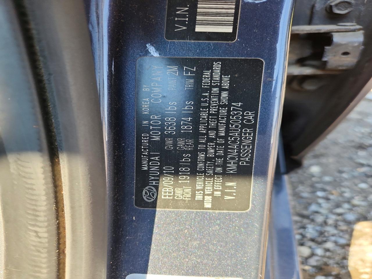 2010 Hyundai Accent Gls Charcoal vin: KMHCN4AC5AU505374