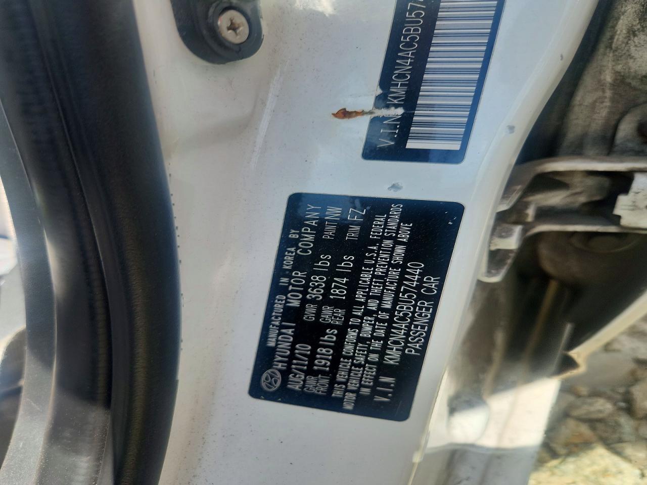 2011 Hyundai Accent Gls White vin: KMHCN4AC5BU574440