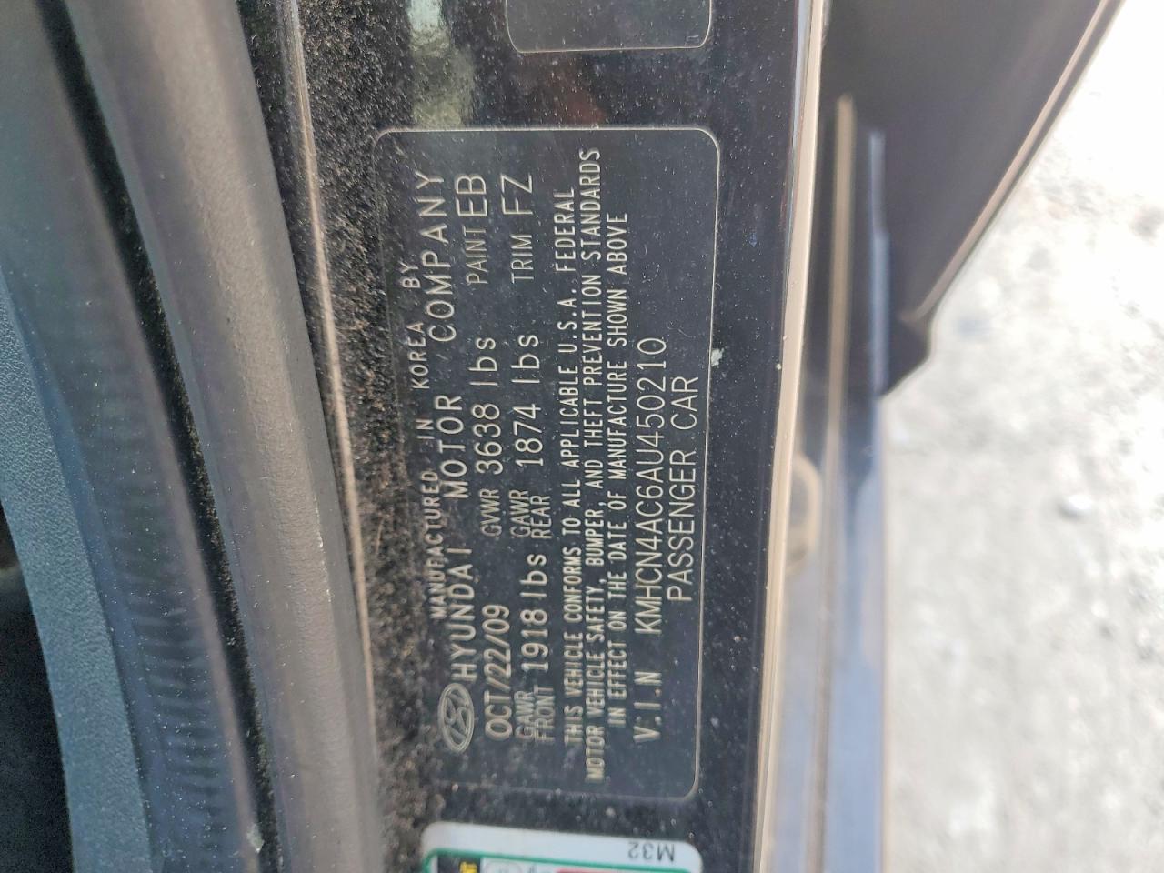 2010 Hyundai Accent Gls Black vin: KMHCN4AC6AU450210