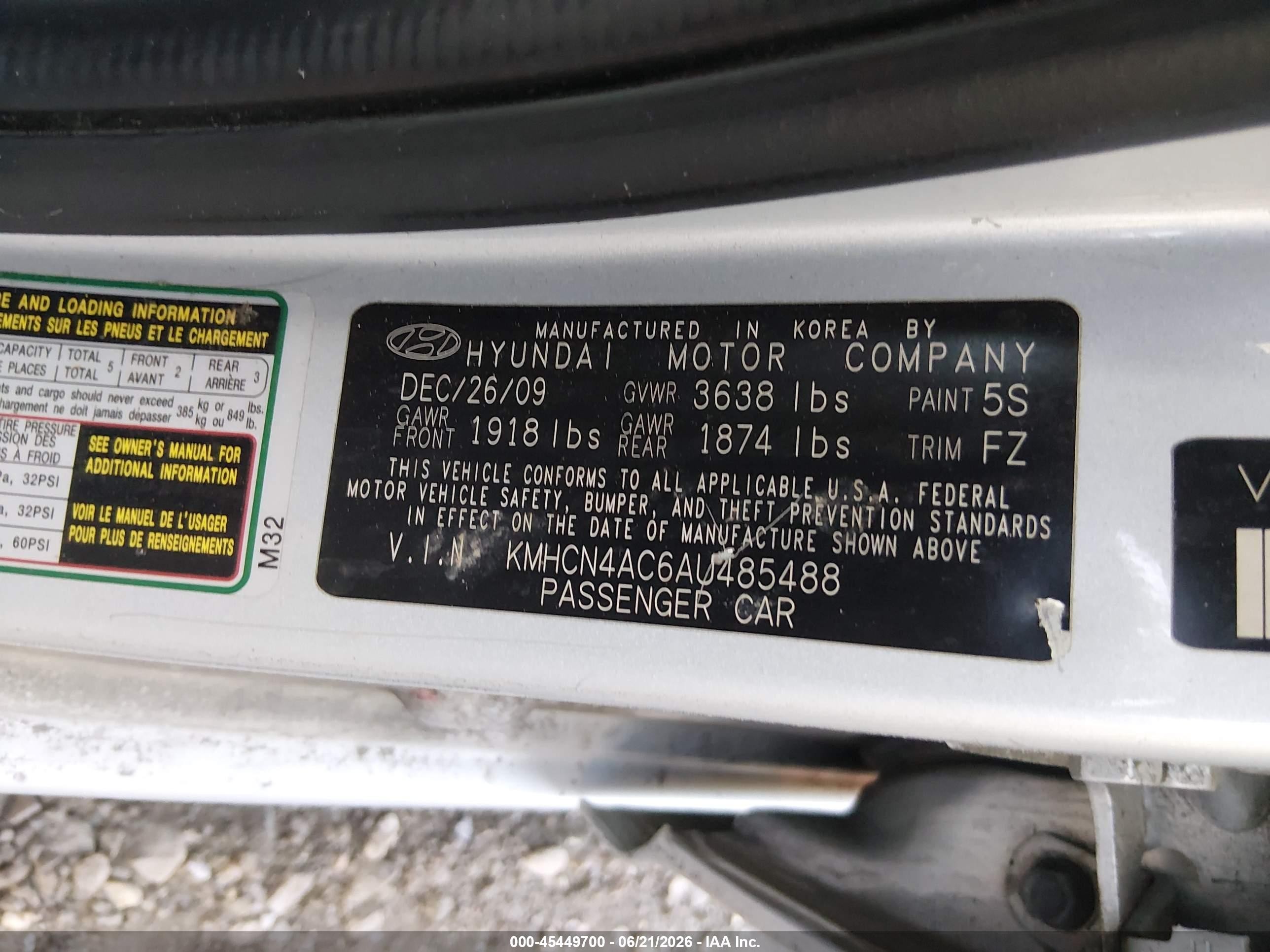 2010 Hyundai Accent Gls Silver vin: KMHCN4AC6AU485488