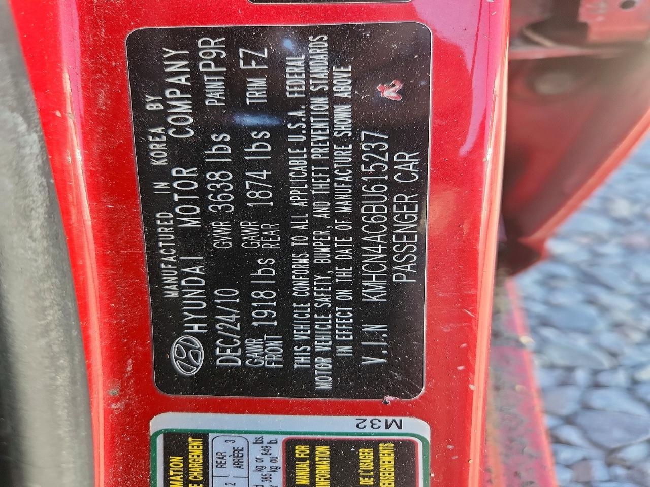 2011 Hyundai Accent Gls Red vin: KMHCN4AC6BU615237