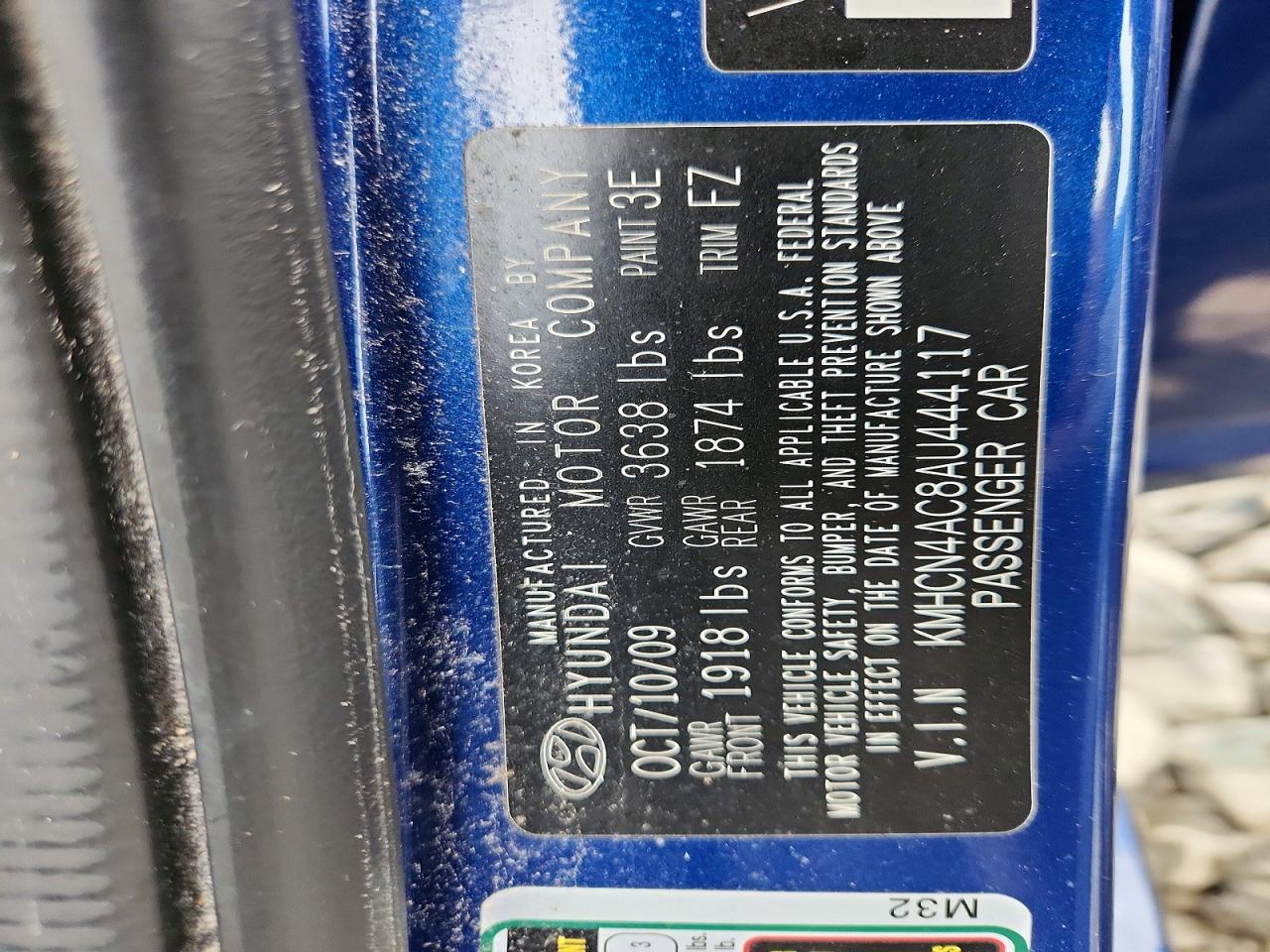2010 Hyundai Accent Gls Blue vin: KMHCN4AC8AU444117