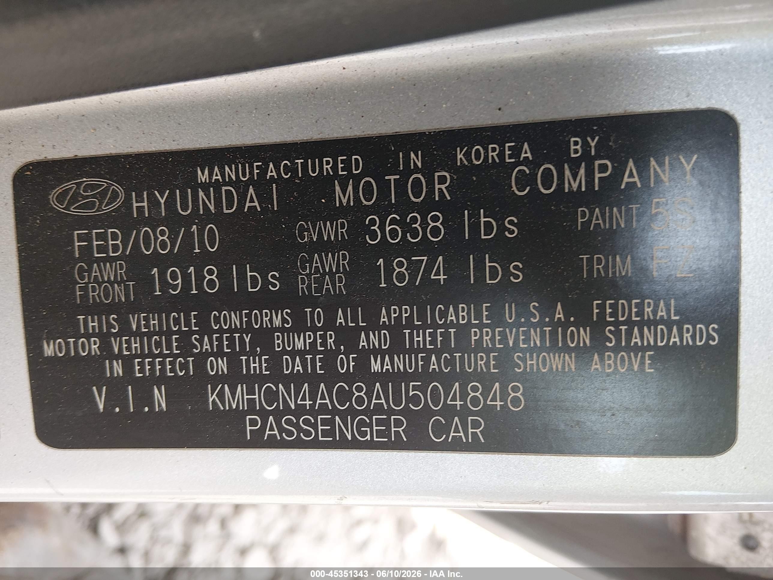 2010 Hyundai Accent Gls Silver vin: KMHCN4AC8AU504848