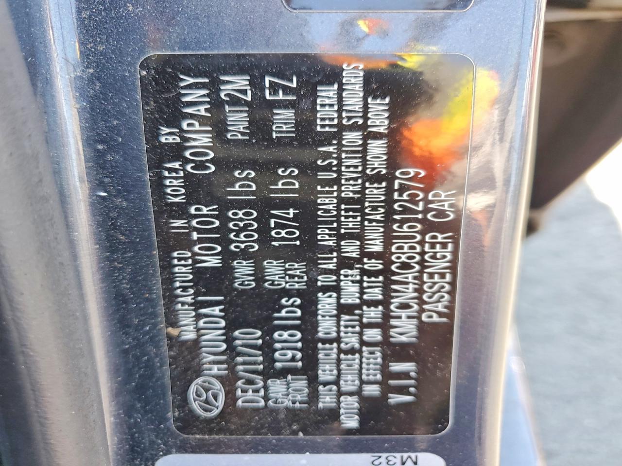 2011 Hyundai Accent Gls Gray vin: KMHCN4AC8BU612579