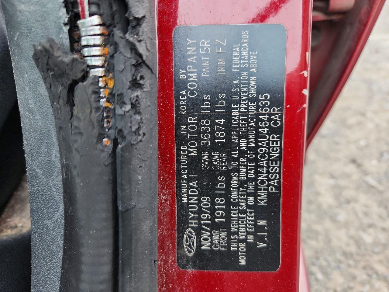 2010 Hyundai Accent Gls Red vin: KMHCN4AC9AU464635