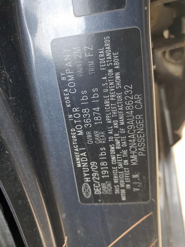 2010 Hyundai Accent Gls Blue vin: KMHCN4AC9AU486232
