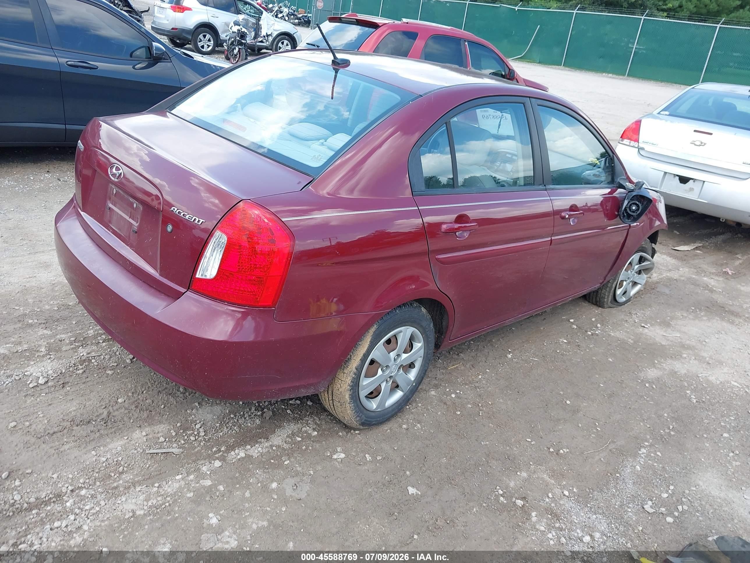 2010 Hyundai Accent Gls Burgundy vin: KMHCN4ACXAU433281