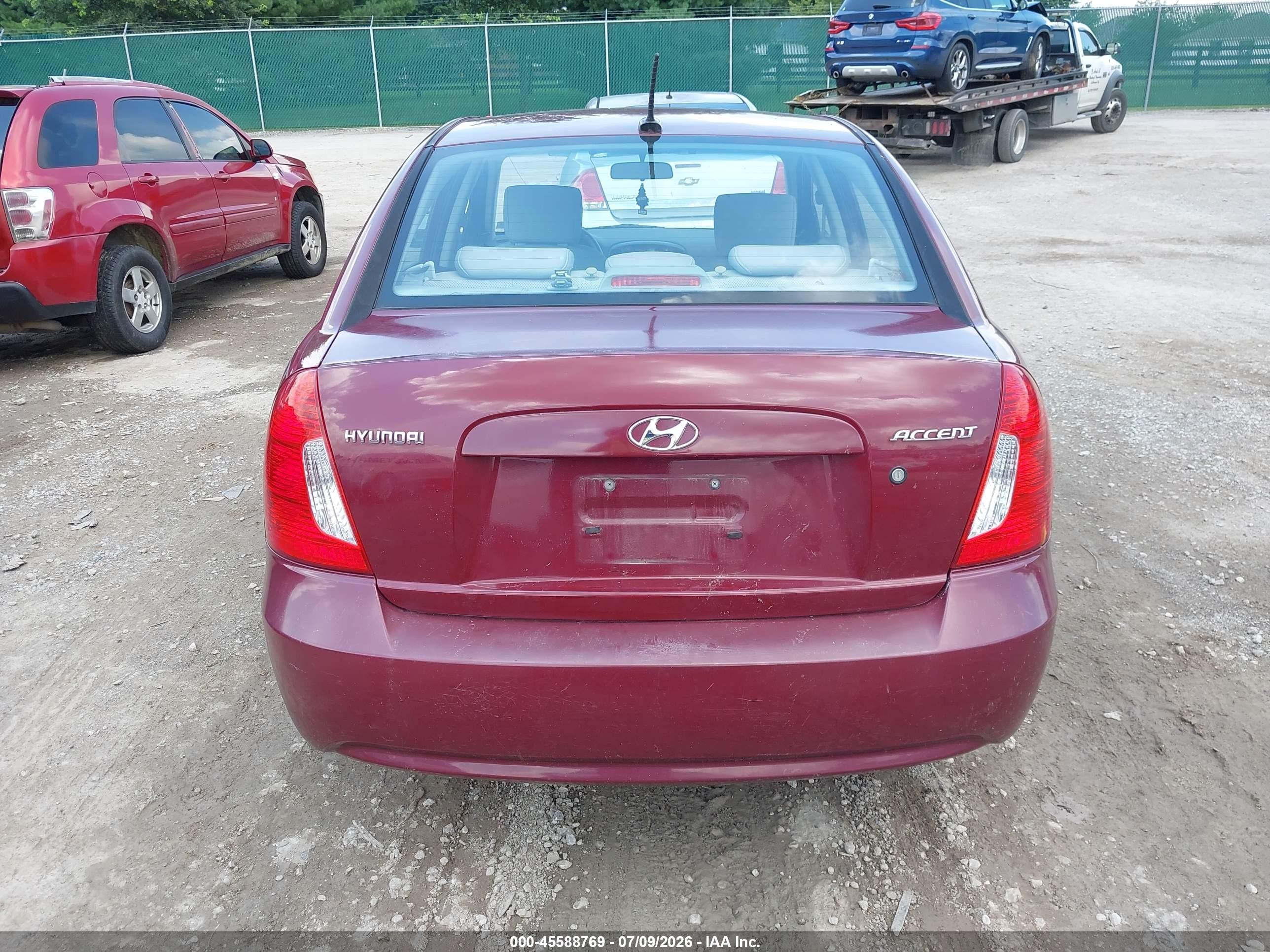 2010 Hyundai Accent Gls Burgundy vin: KMHCN4ACXAU433281