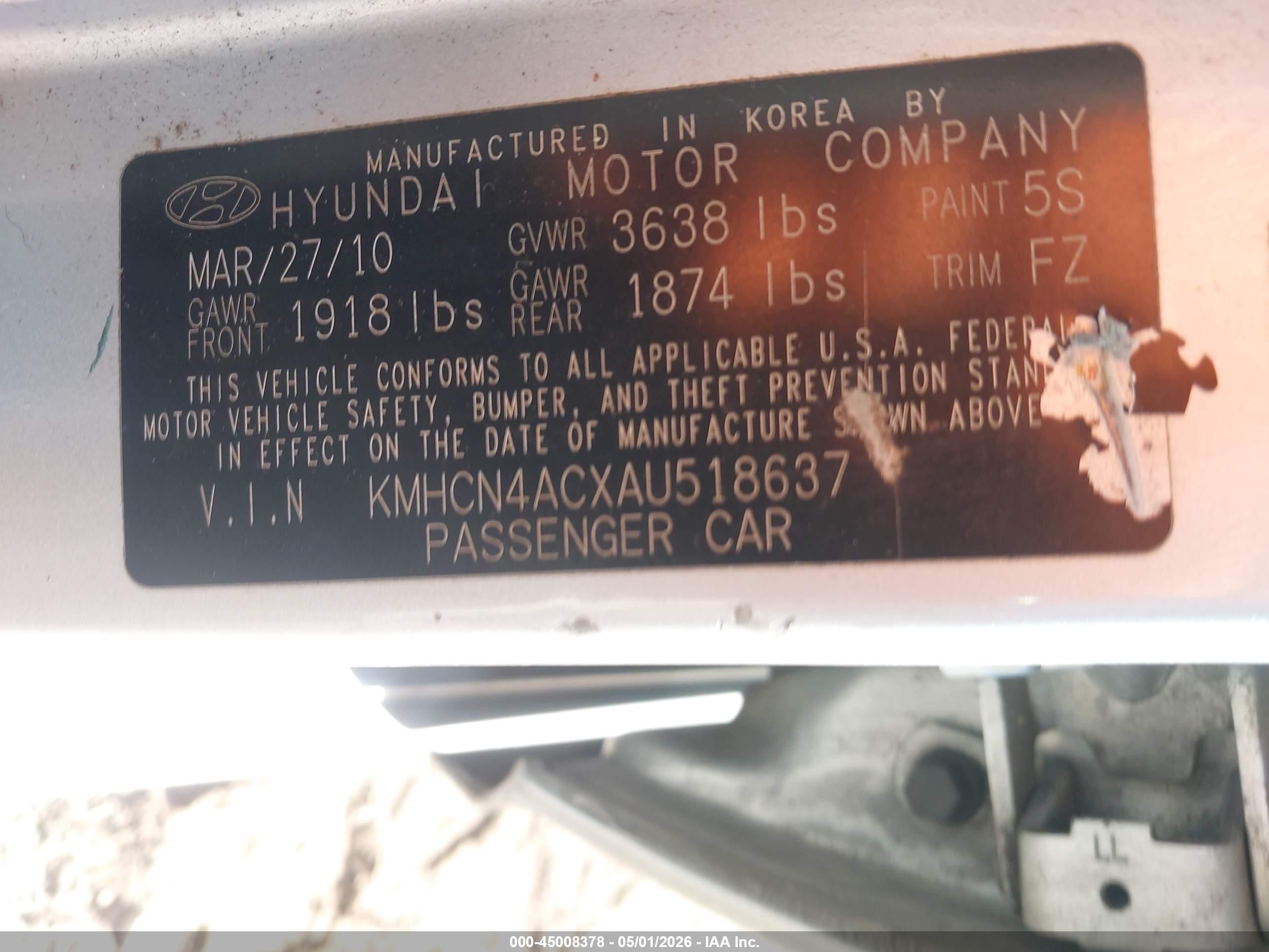 2010 Hyundai Accent Gls Silver vin: KMHCN4ACXAU518637