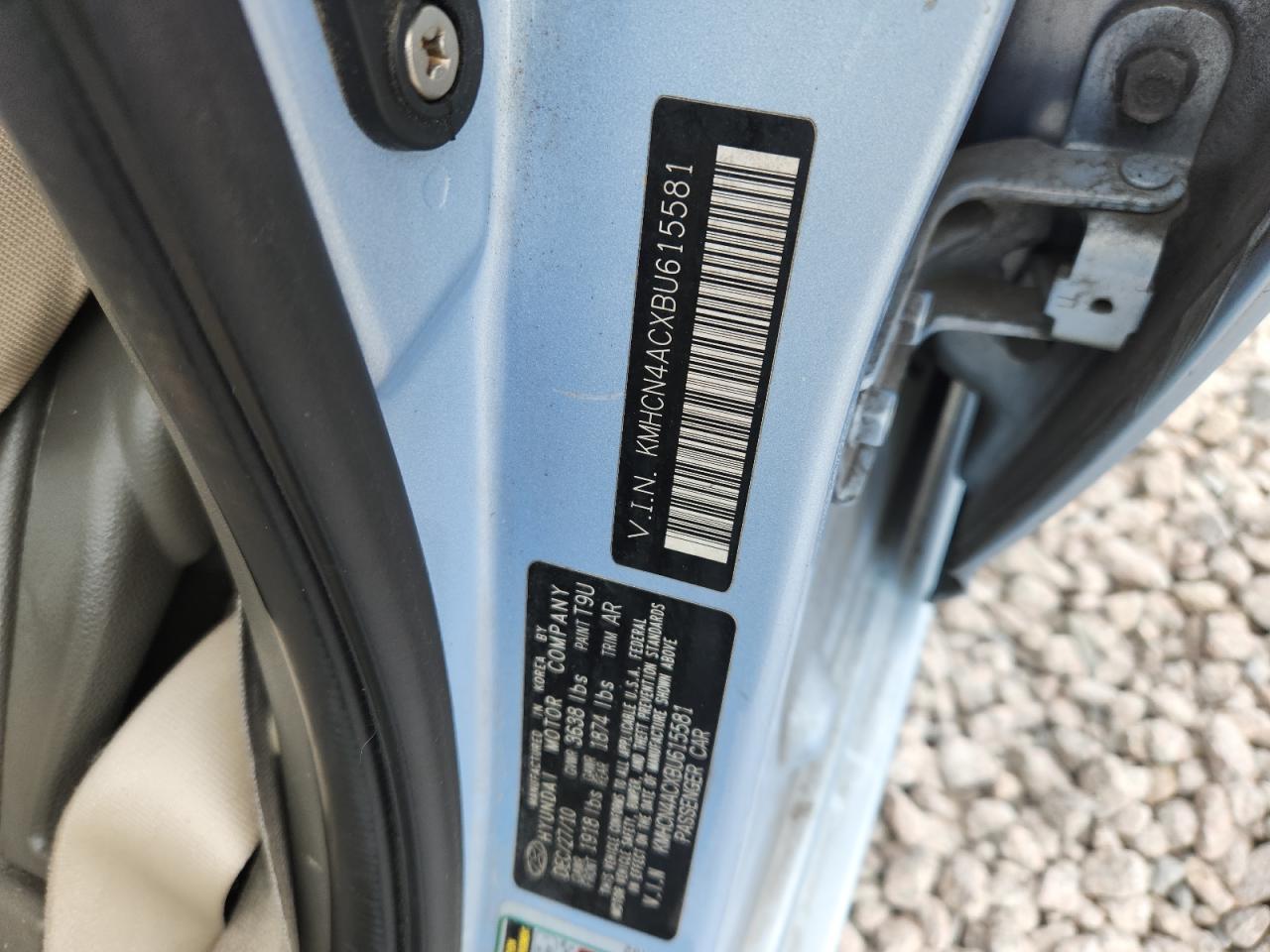 2011 Hyundai Accent Gls Blue vin: KMHCN4ACXBU615581