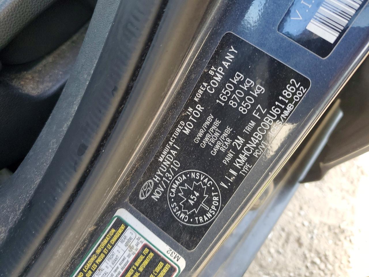 2011 Hyundai Accent Gls Black vin: KMHCN4BC0BU611862