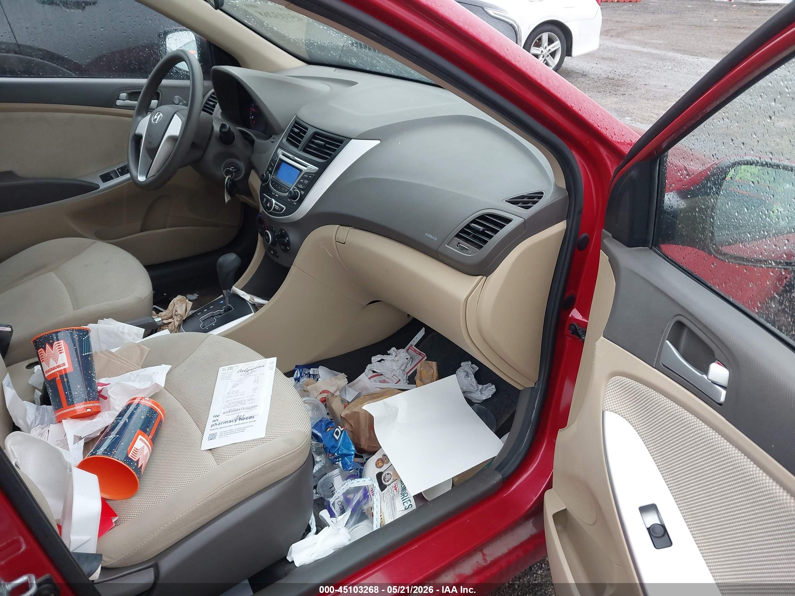 2012 Hyundai Accent Gls Red vin: KMHCT4AE0CU122047