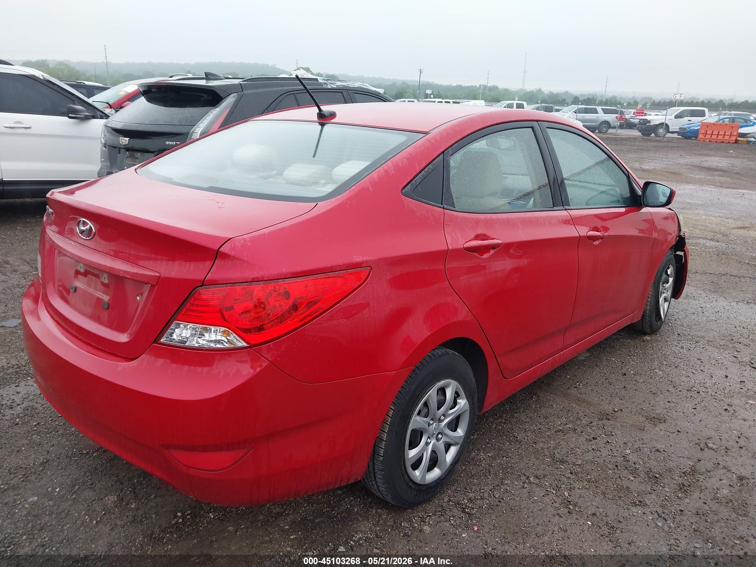 2012 Hyundai Accent Gls Red vin: KMHCT4AE0CU122047