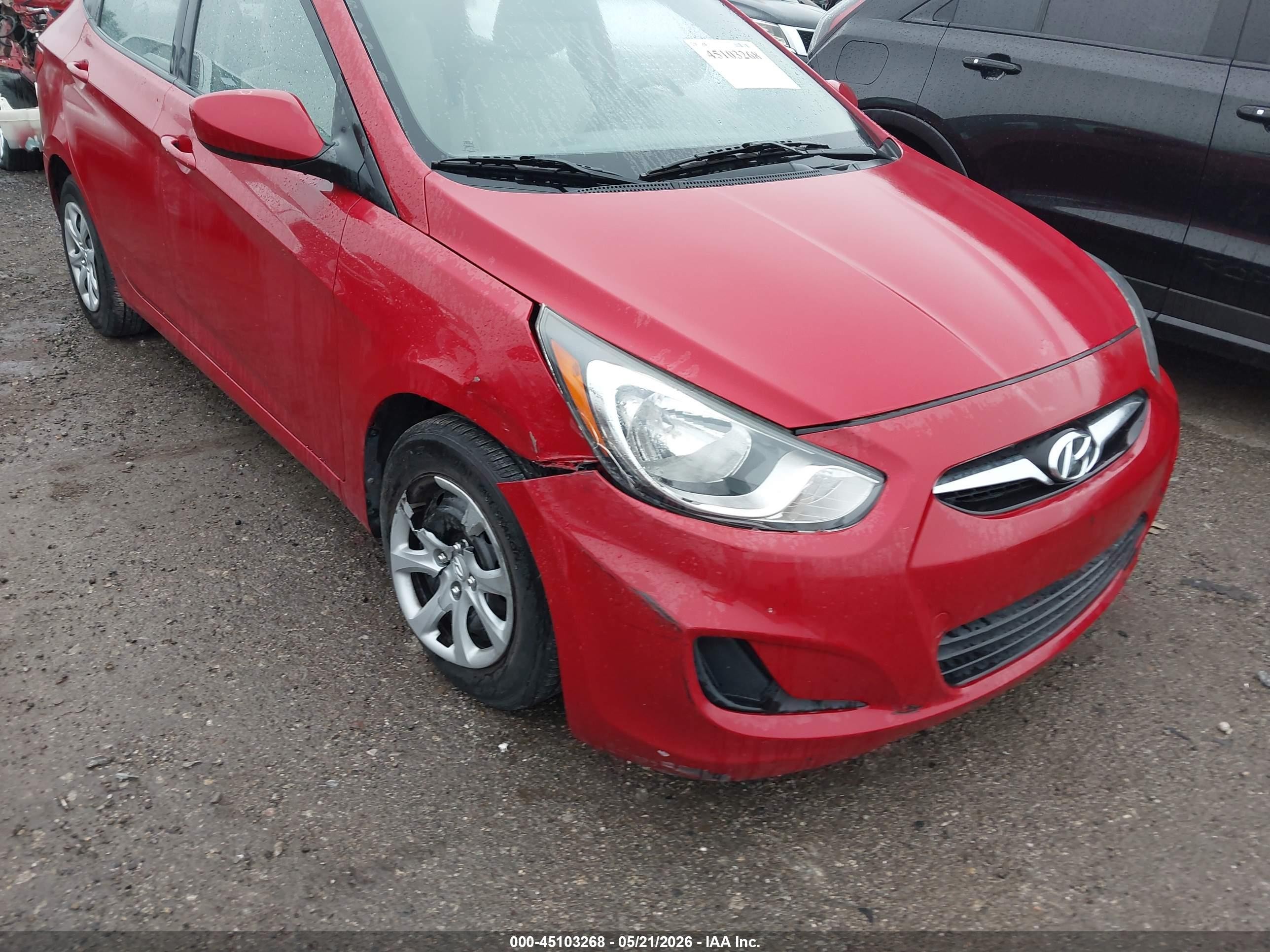 2012 Hyundai Accent Gls Red vin: KMHCT4AE0CU122047