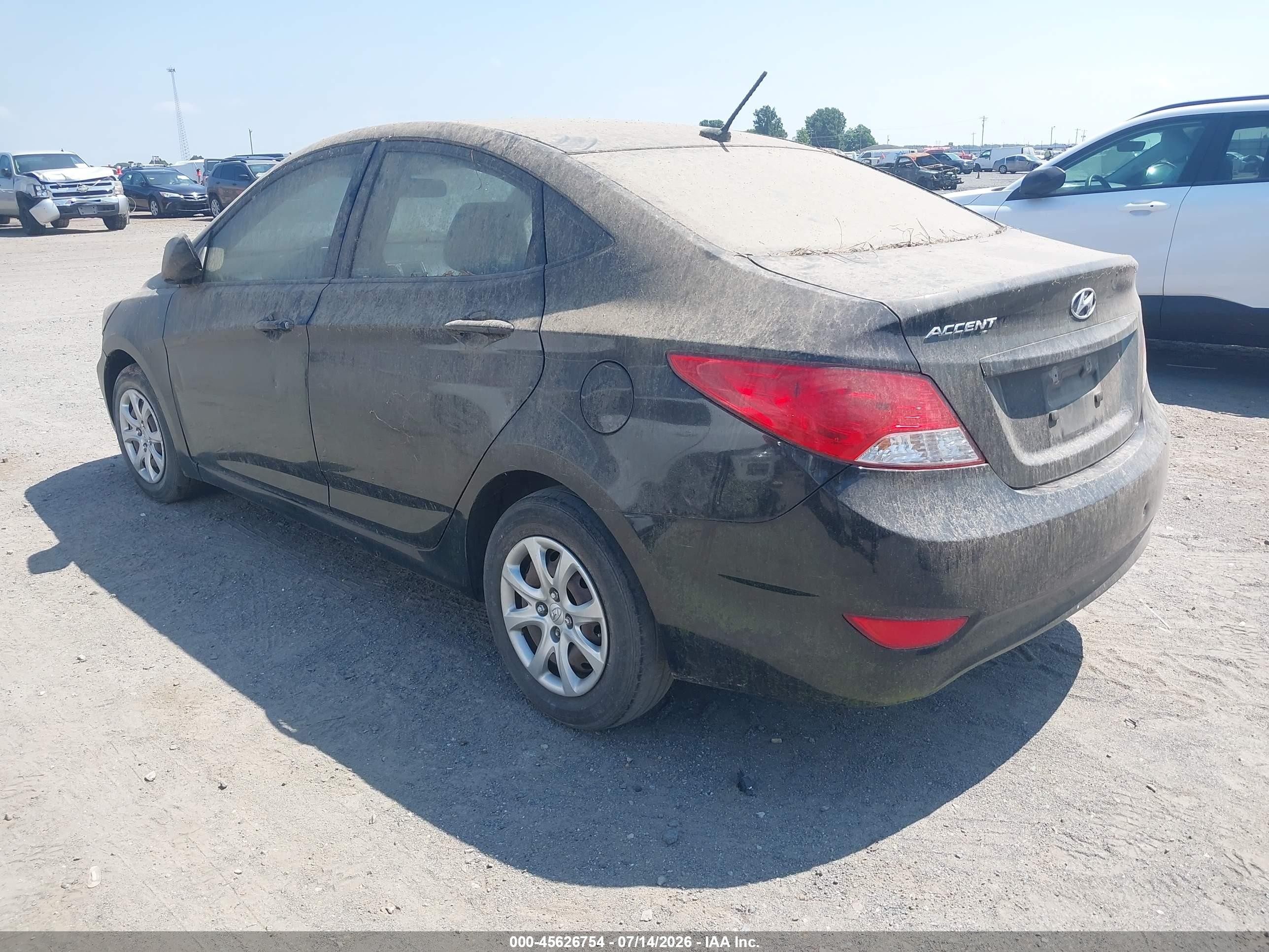 2012 Hyundai Accent Gls Black vin: KMHCT4AE0CU168252