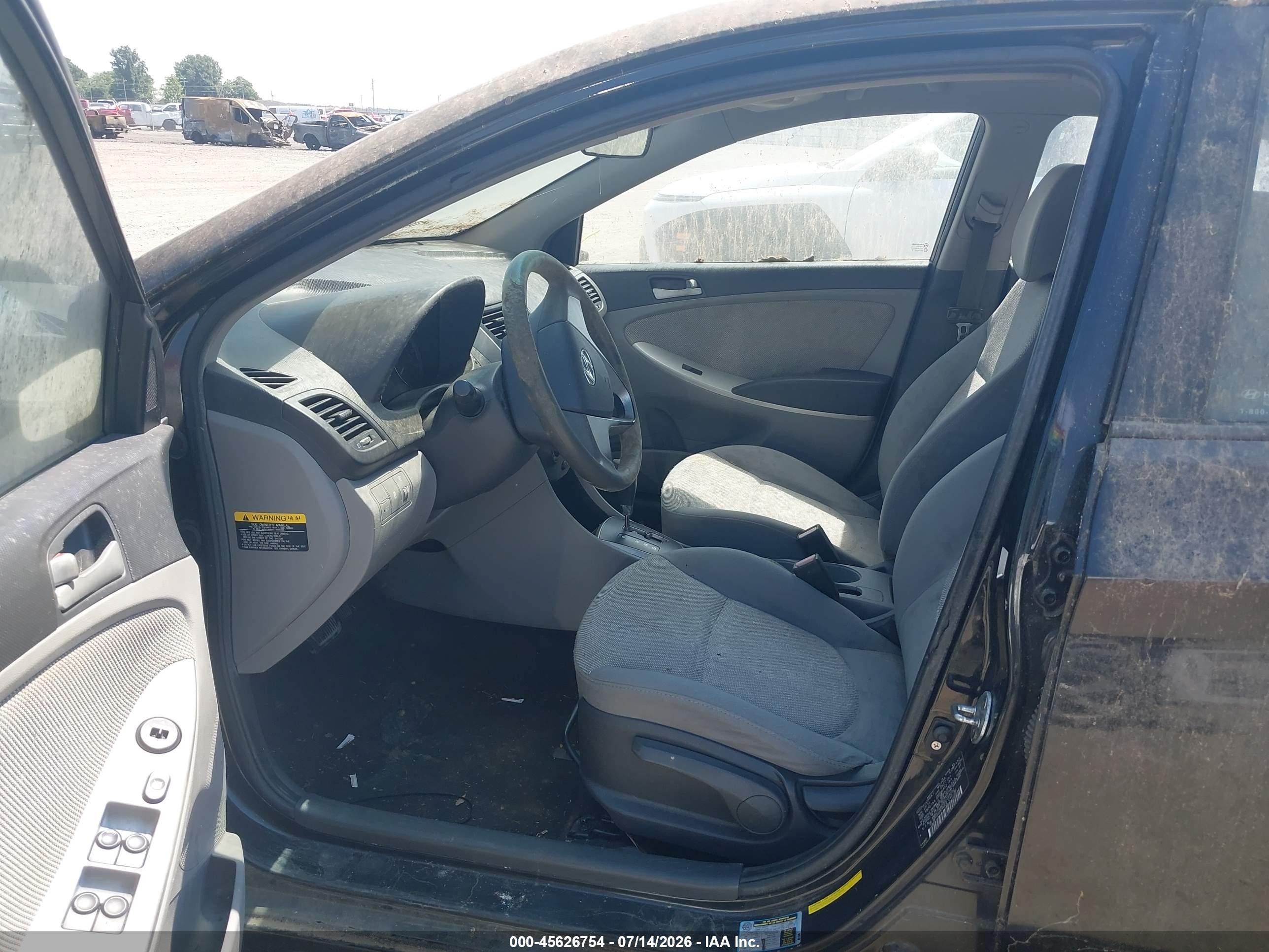 2012 Hyundai Accent Gls Black vin: KMHCT4AE0CU168252