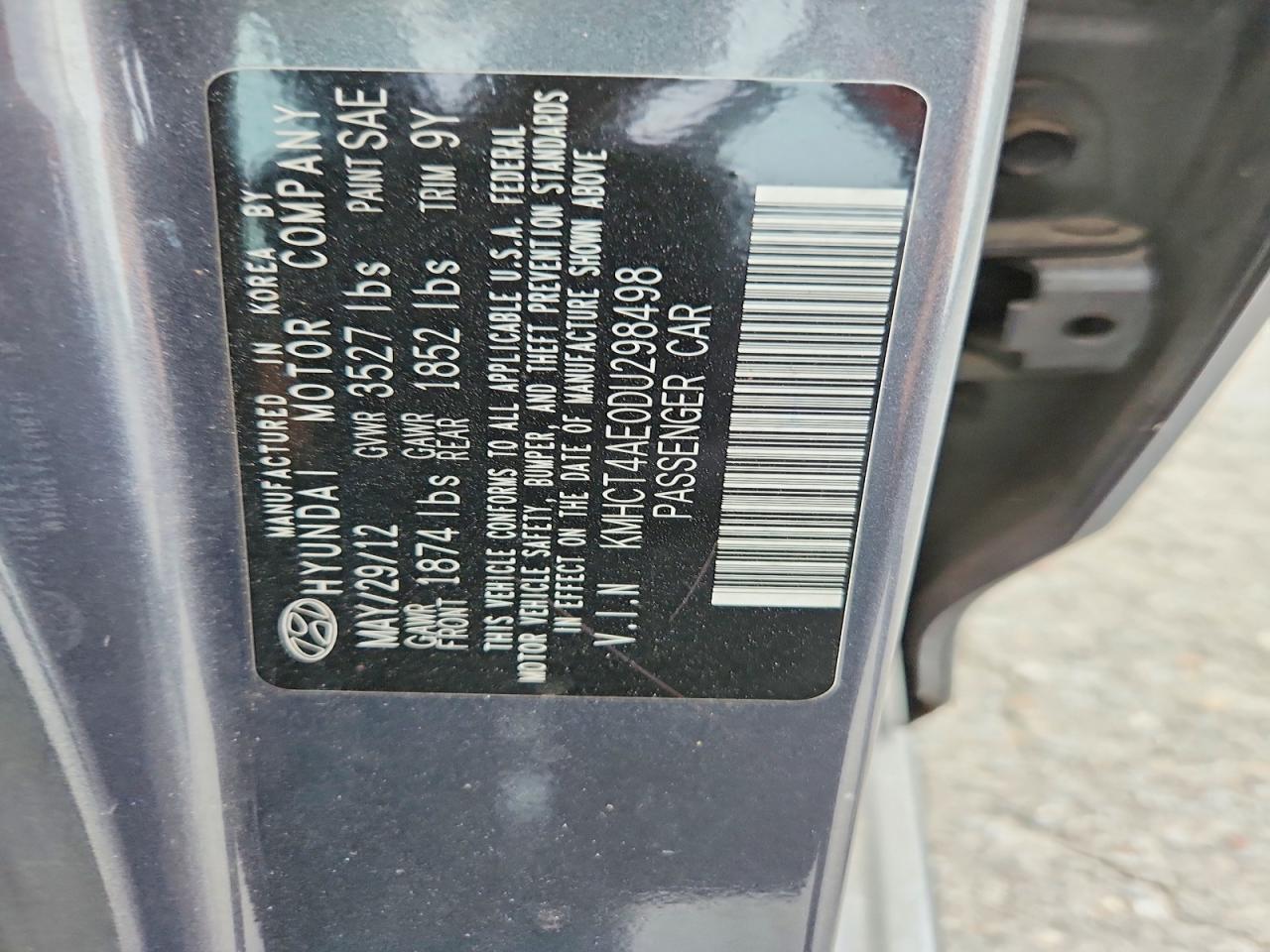 2013 Hyundai Accent Gls Gray vin: KMHCT4AE0DU298498