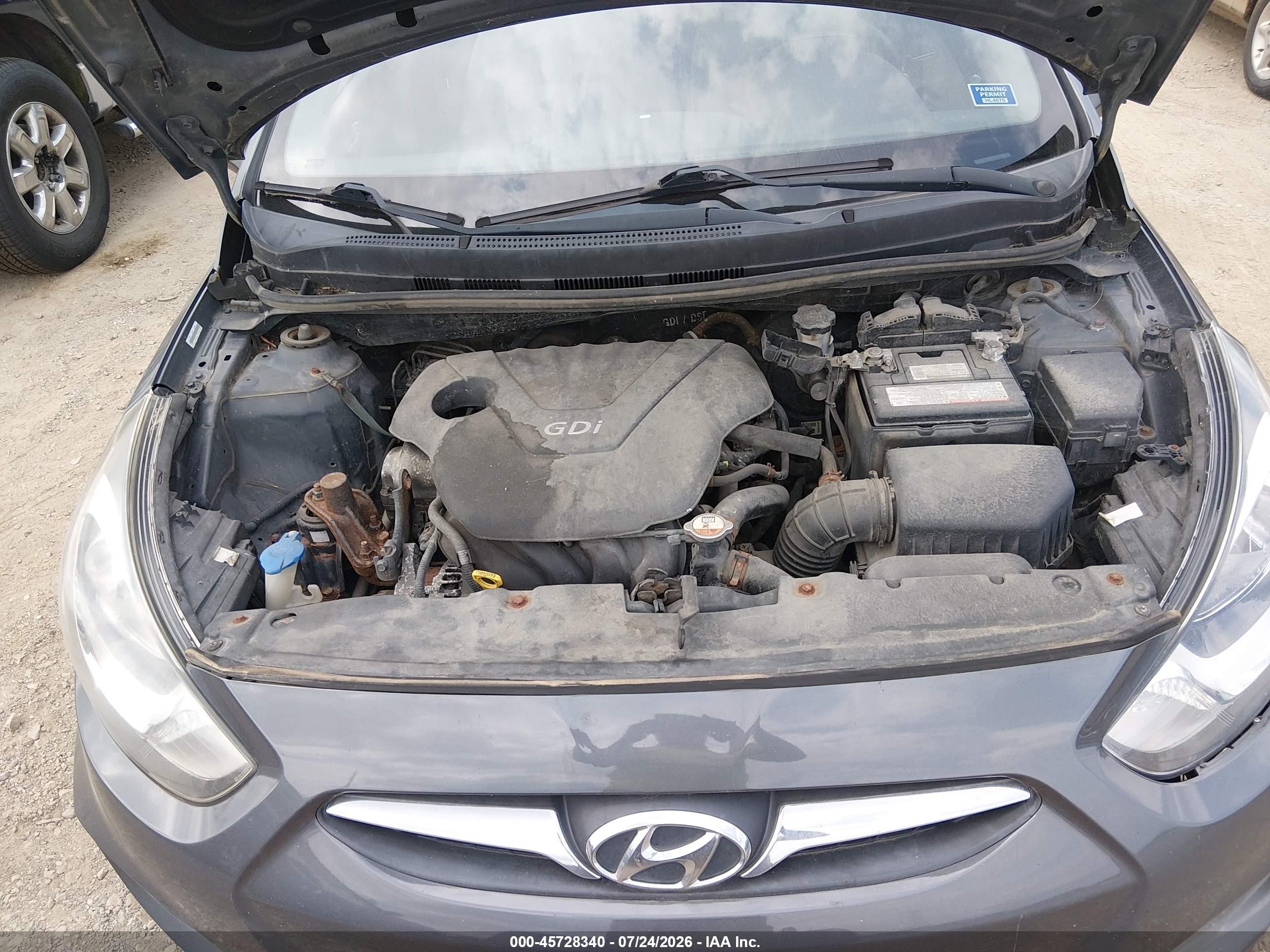 2013 Hyundai Accent Gls Gray vin: KMHCT4AE0DU349322