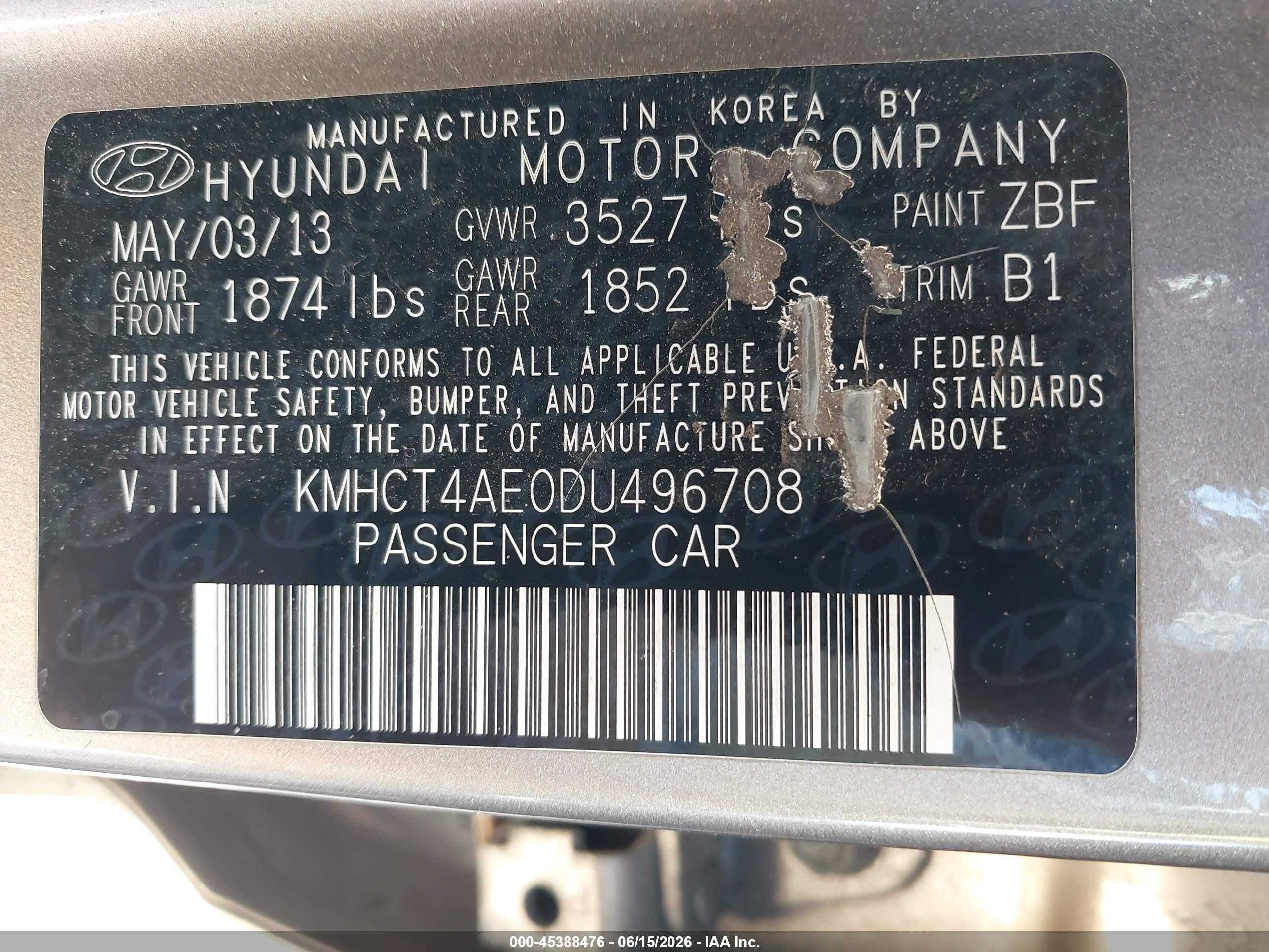 2013 Hyundai Accent Gls Brown vin: KMHCT4AE0DU496708