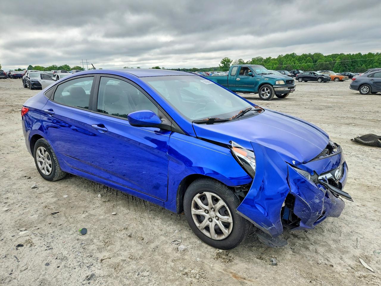 2013 Hyundai Accent Gls Blue vin: KMHCT4AE0DU500207