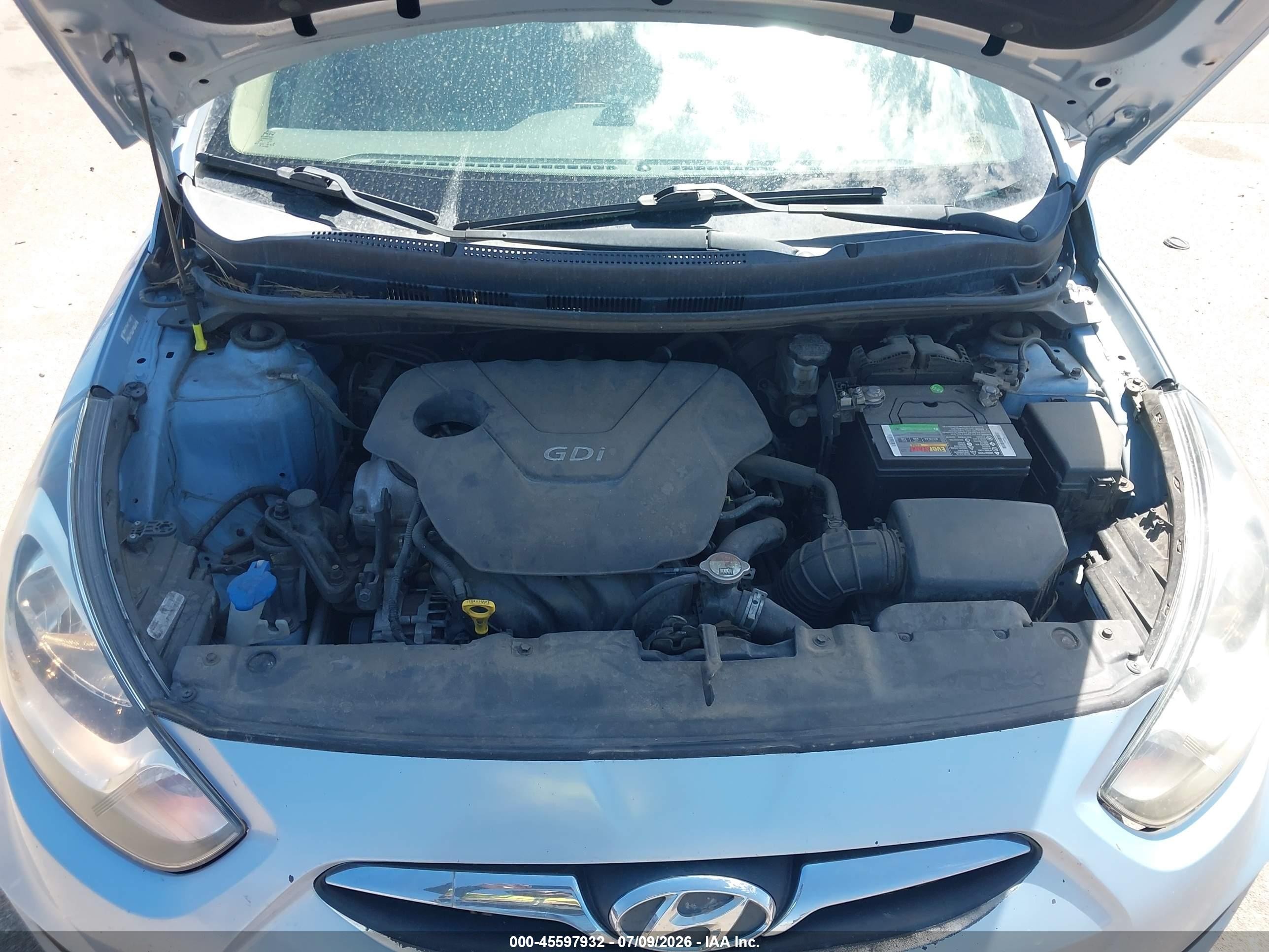 2013 Hyundai Accent Gls Light Blue vin: KMHCT4AE0DU522675