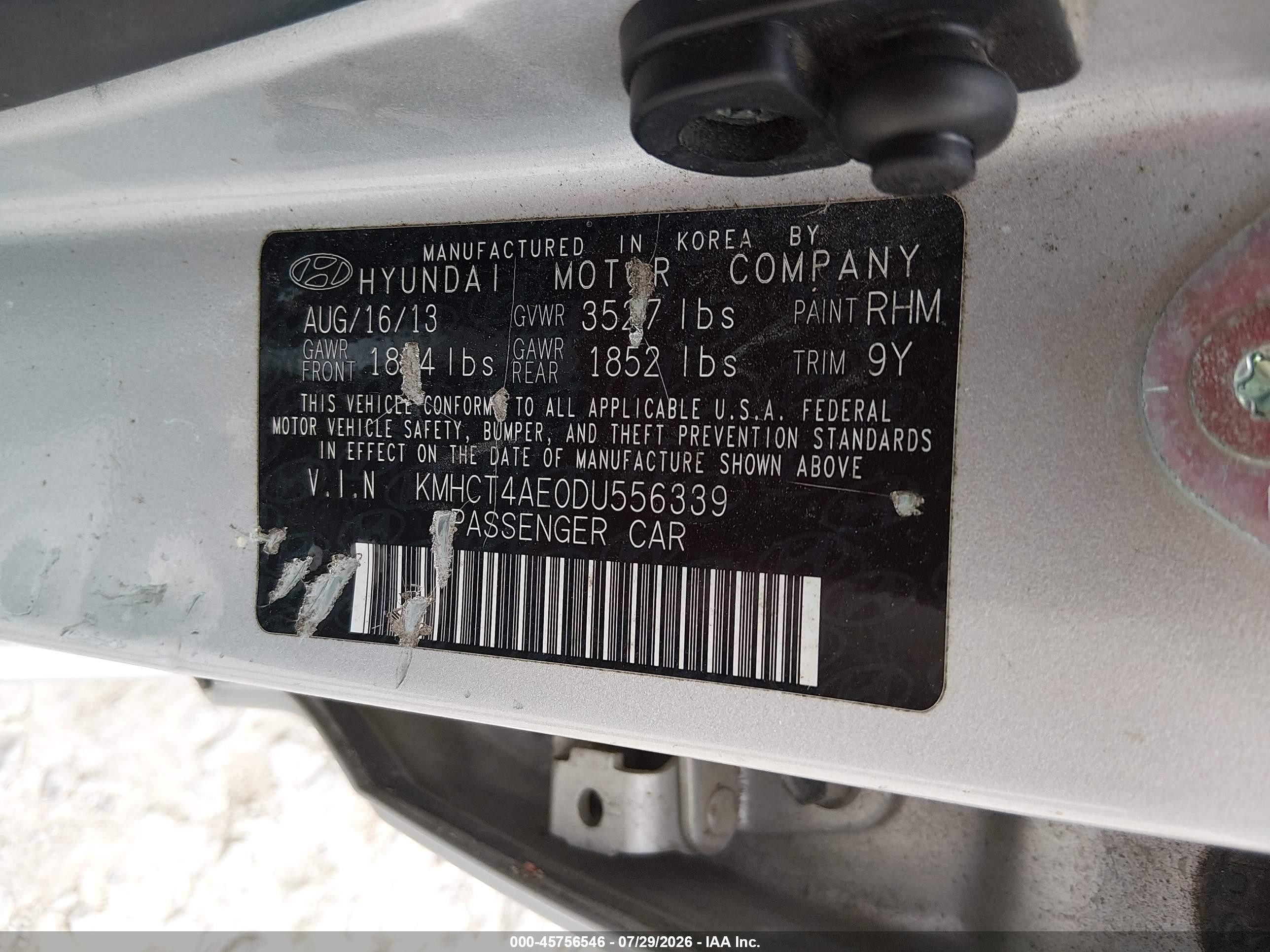2013 Hyundai Accent Gls Silver vin: KMHCT4AE0DU556339