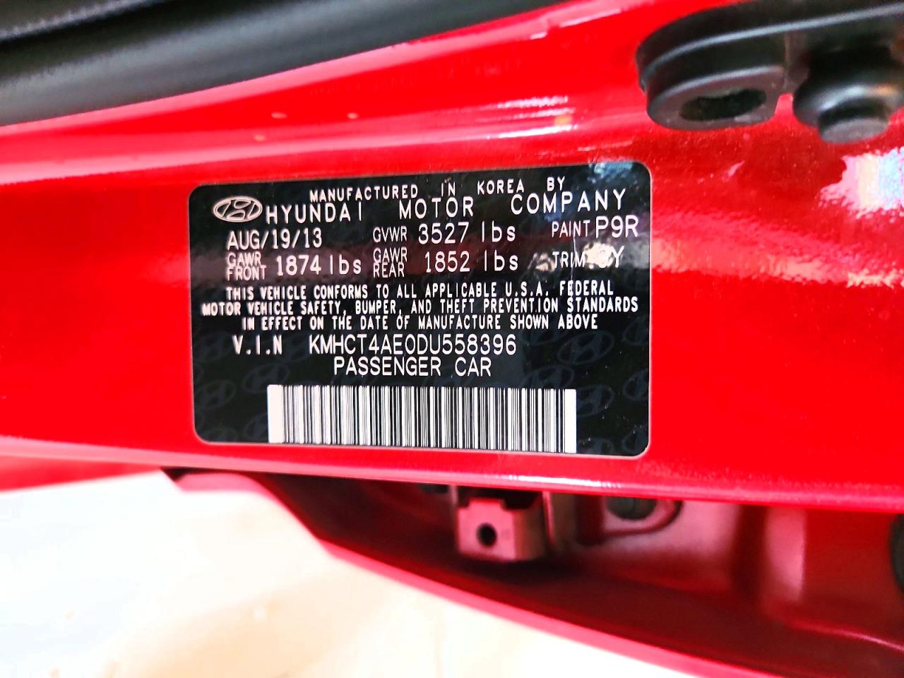 2013 Hyundai Accent Gls Red vin: KMHCT4AE0DU558396