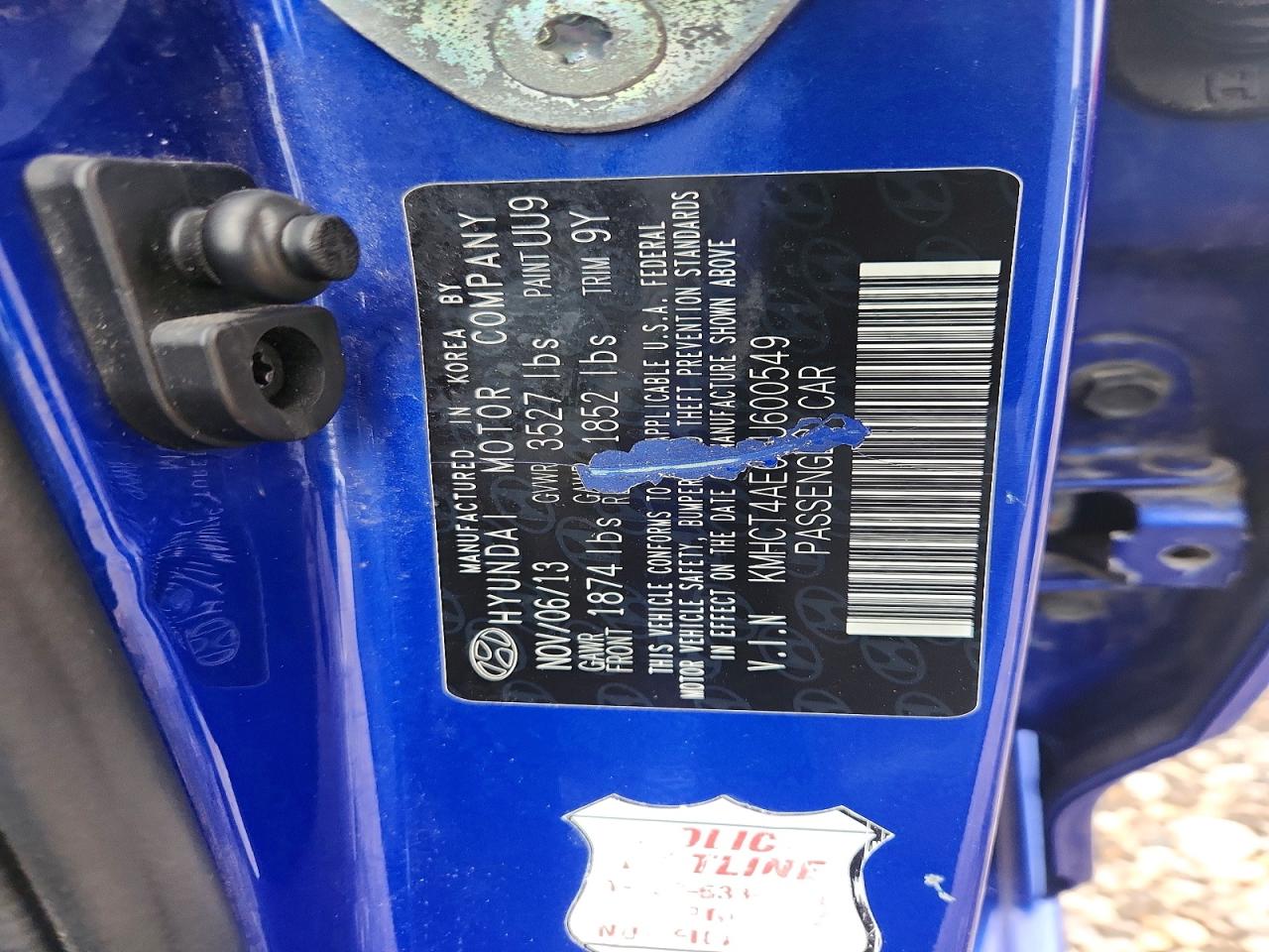 2014 Hyundai Accent Gls Blue vin: KMHCT4AE0EU600549