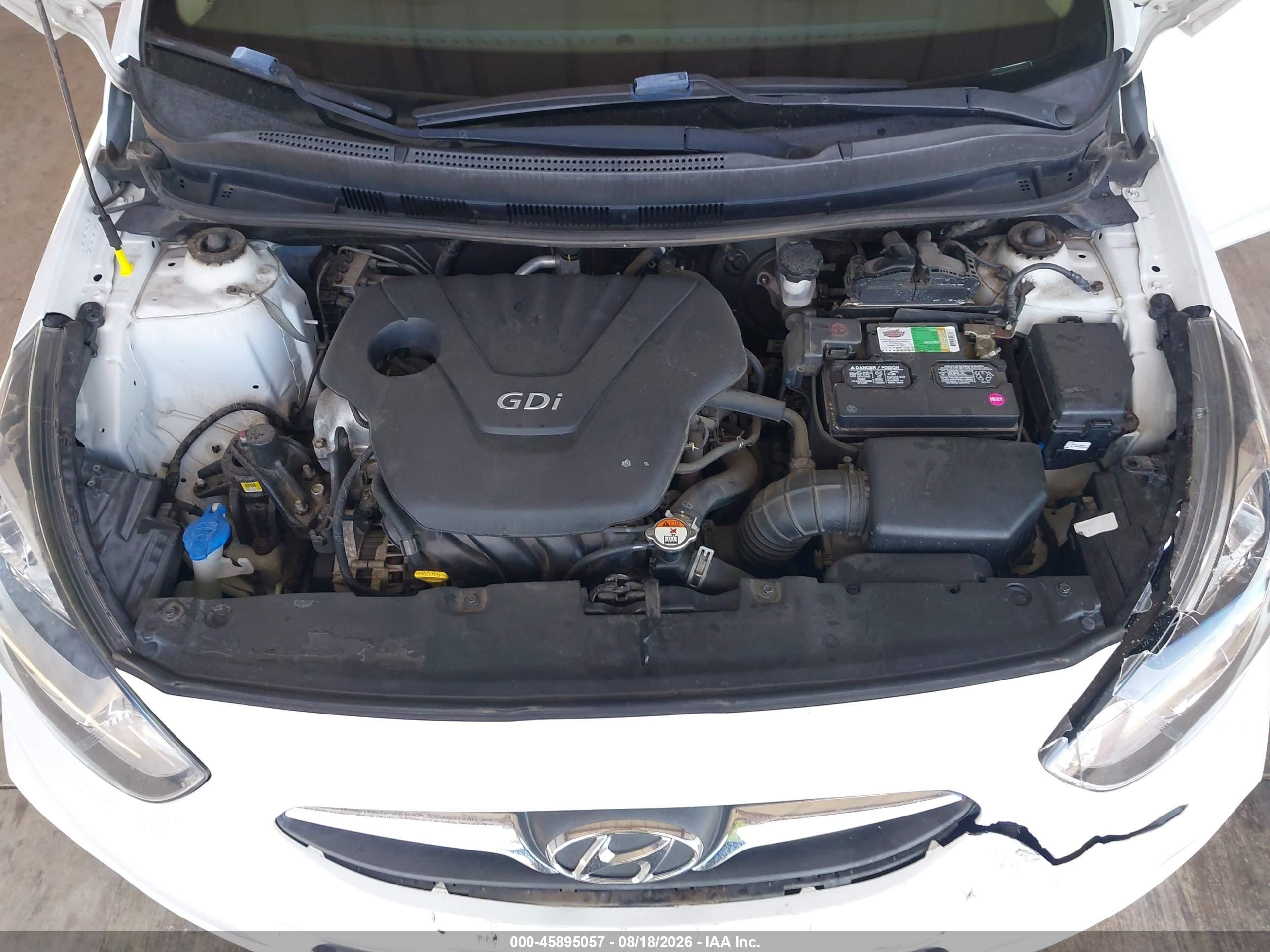 2014 Hyundai Accent Gls White vin: KMHCT4AE0EU746045
