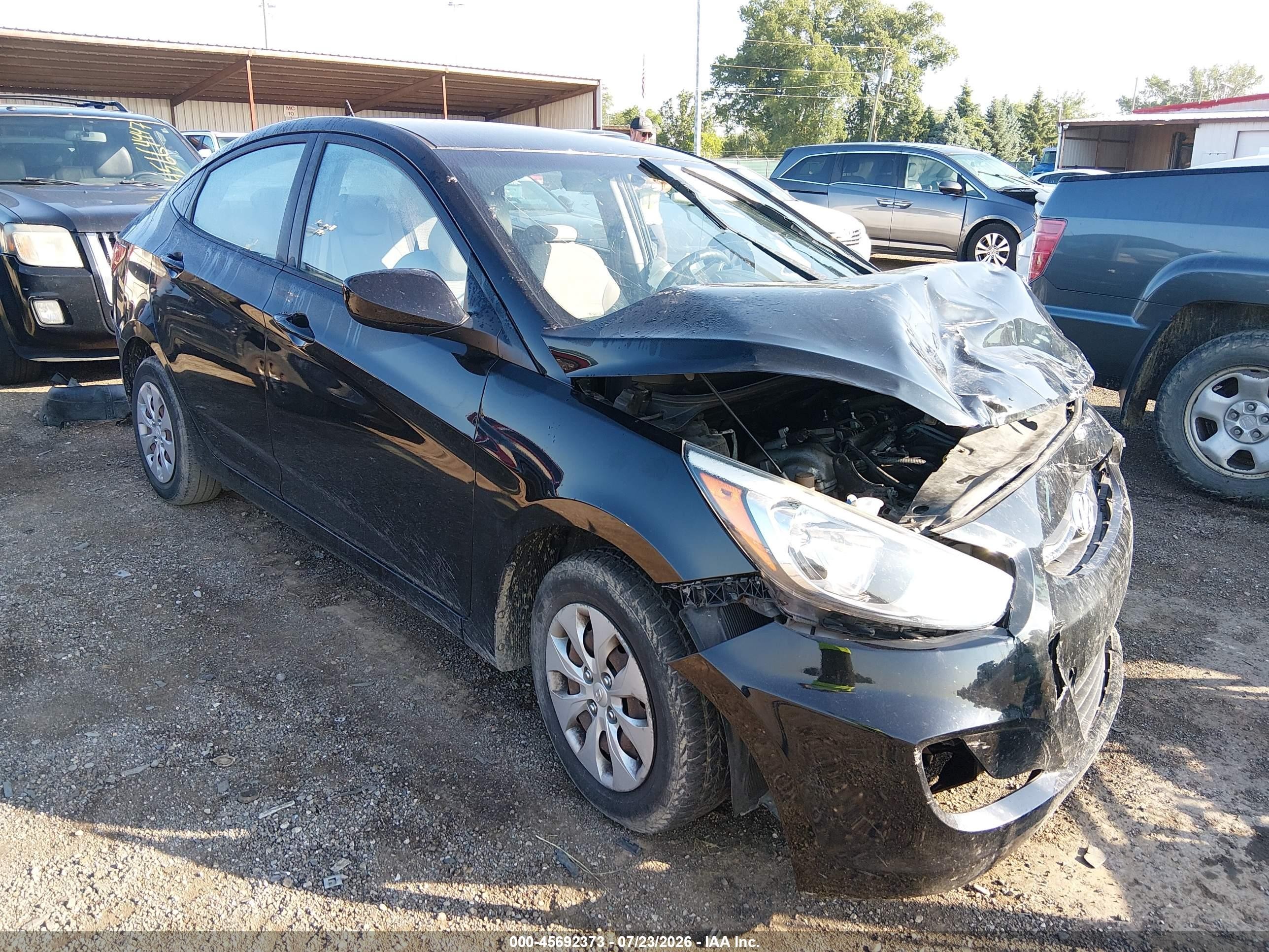 2015 Hyundai Accent Gls Black vin: KMHCT4AE0FU823479