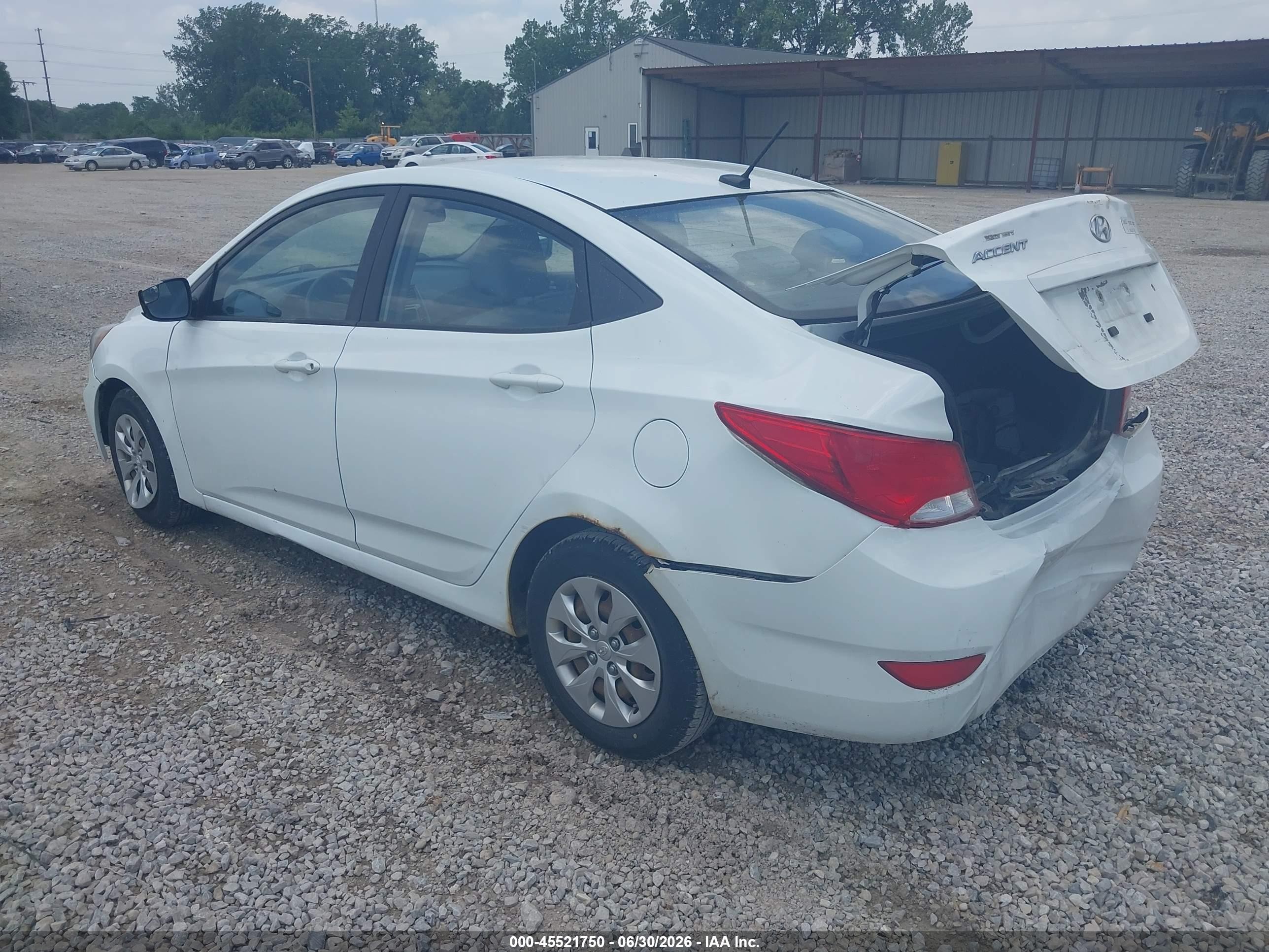 2015 Hyundai Accent Gls White vin: KMHCT4AE0FU853517
