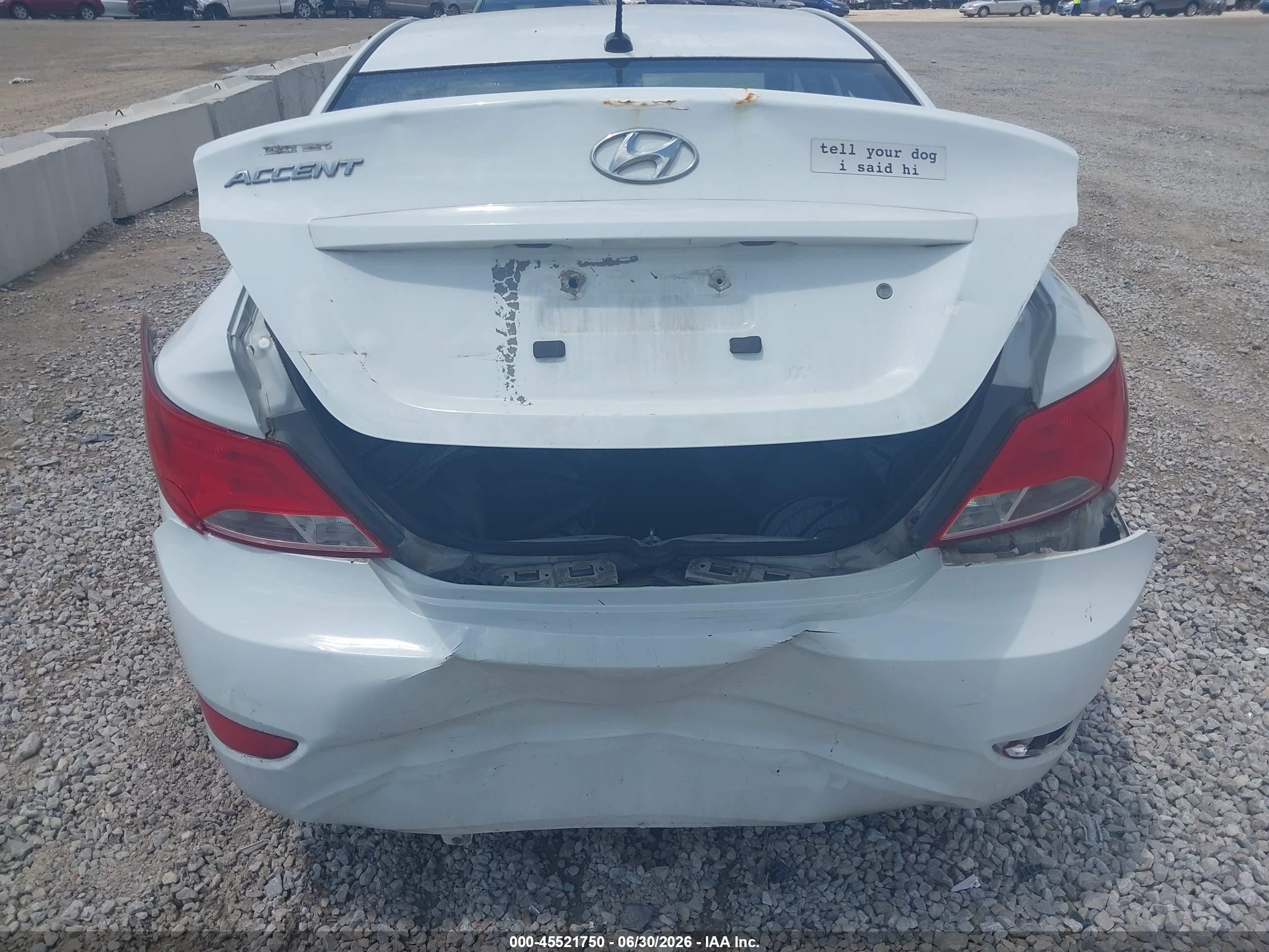 2015 Hyundai Accent Gls White vin: KMHCT4AE0FU853517