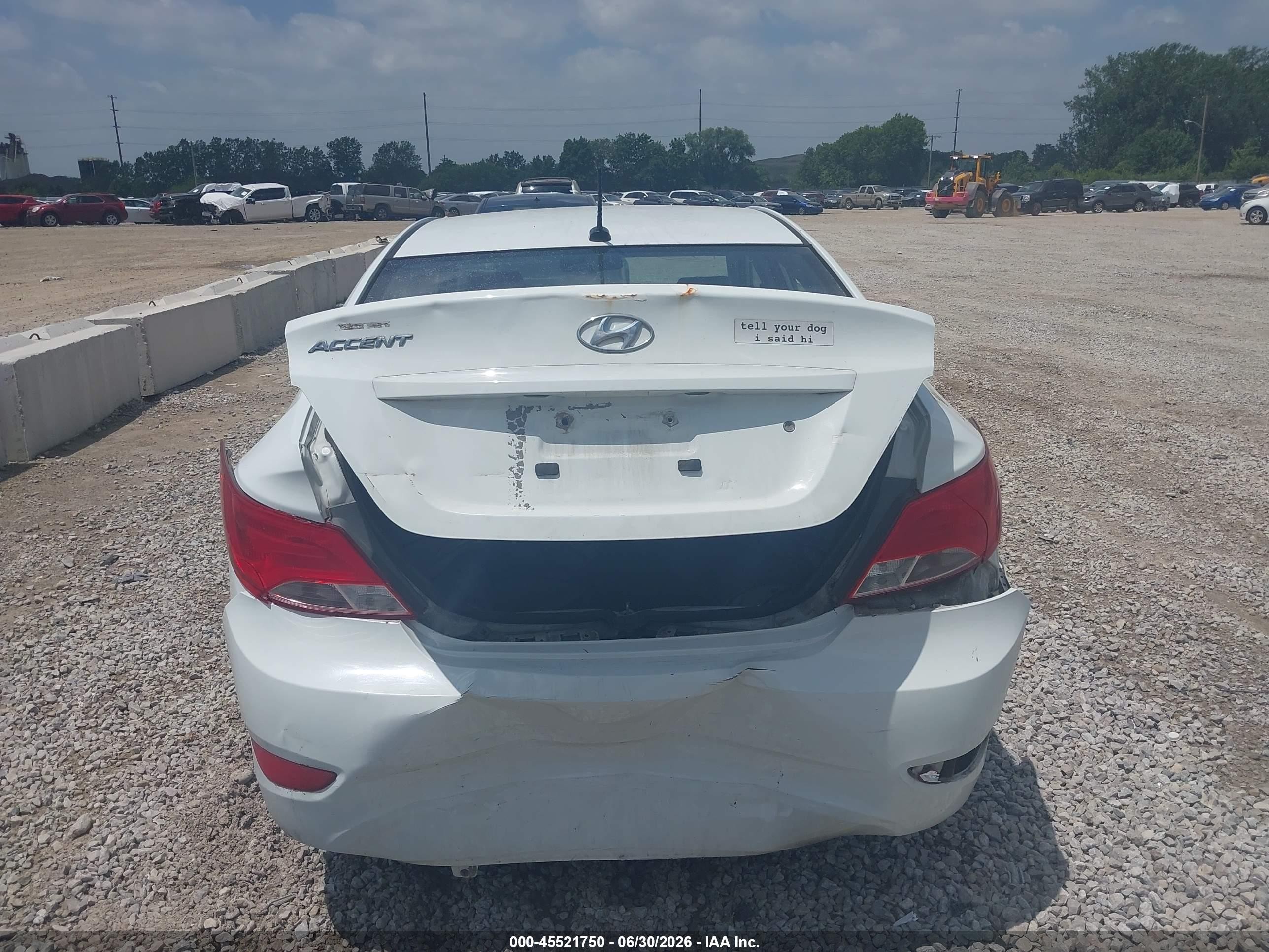 2015 Hyundai Accent Gls White vin: KMHCT4AE0FU853517