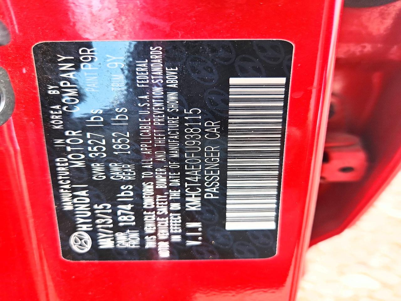 2015 Hyundai Accent Gls Red vin: KMHCT4AE0FU938115