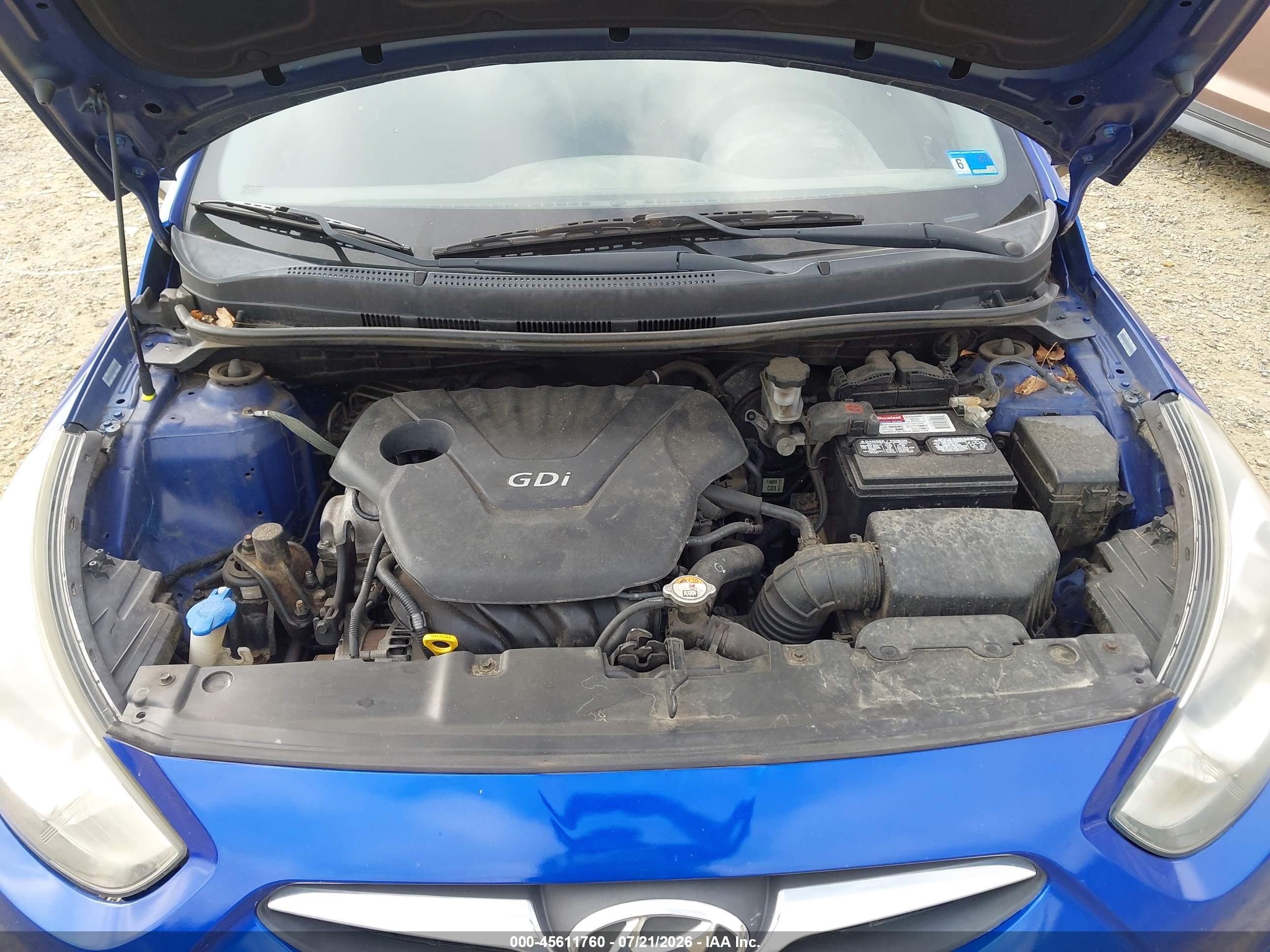 2012 Hyundai Accent Gls Синий vin: KMHCT4AE1CU112028
