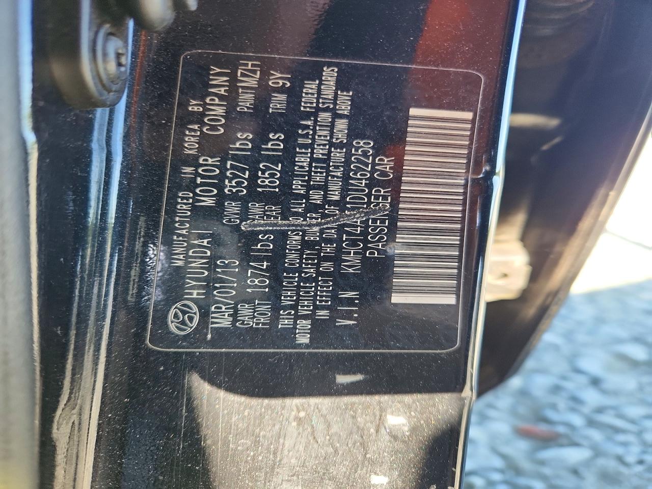 2013 Hyundai Accent Gls Black vin: KMHCT4AE1DU462258
