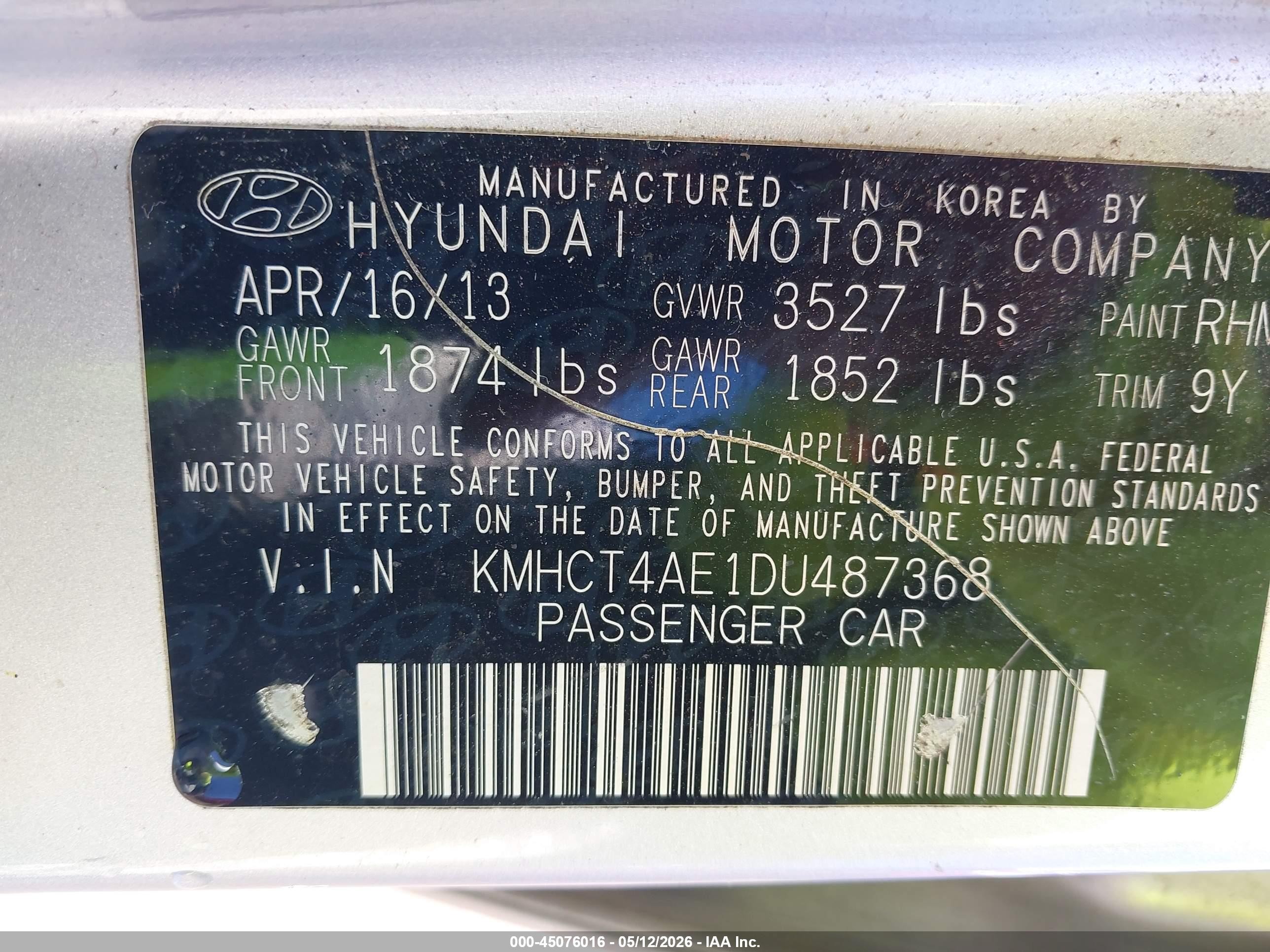 2013 Hyundai Accent Gls Серебряный vin: KMHCT4AE1DU487368