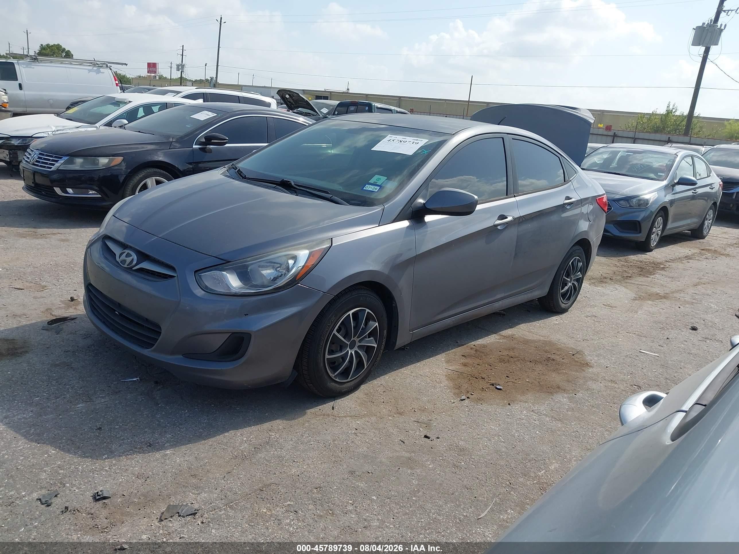 2013 Hyundai Accent Gls Gray vin: KMHCT4AE1DU535807