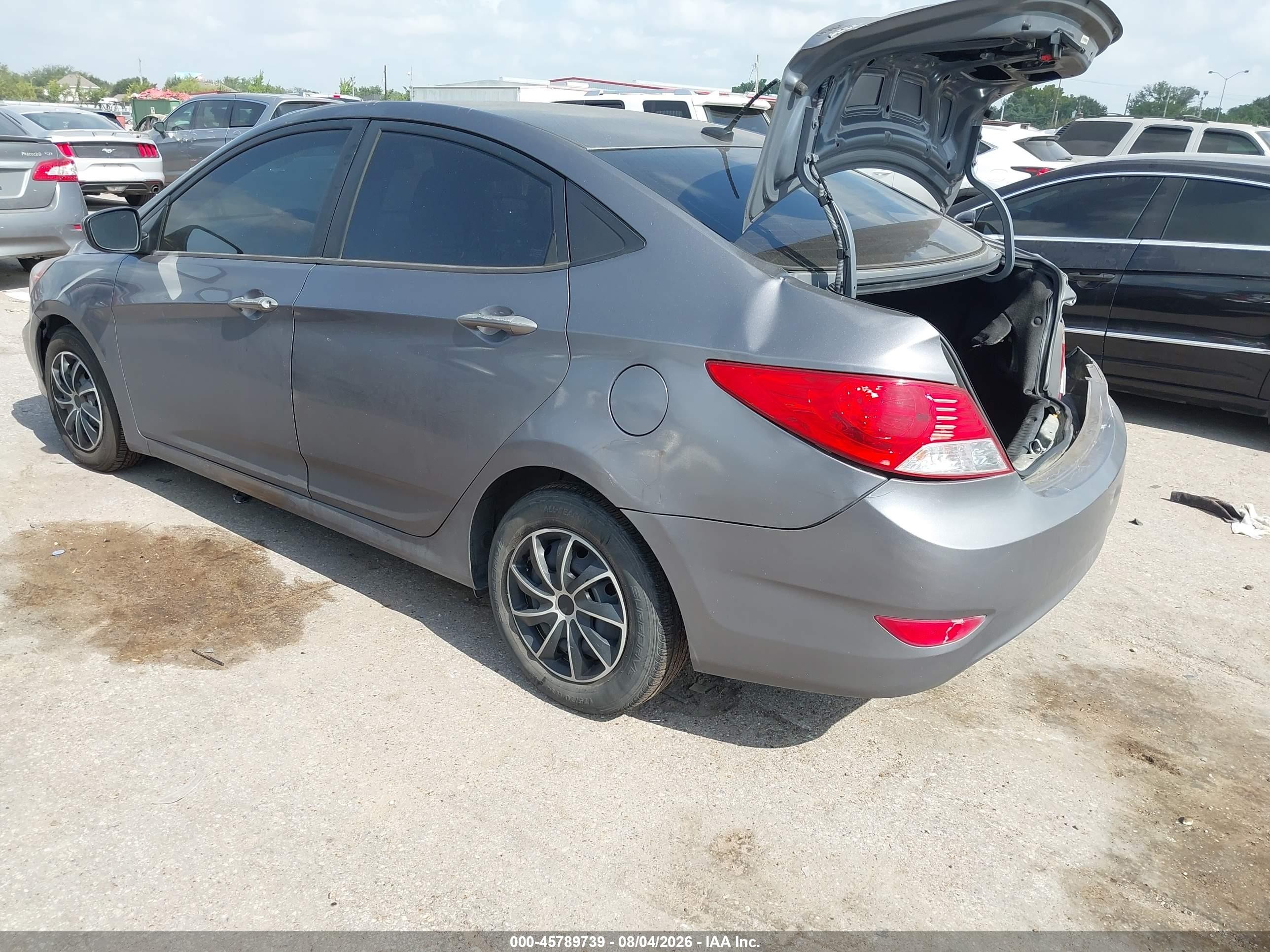 2013 Hyundai Accent Gls Gray vin: KMHCT4AE1DU535807