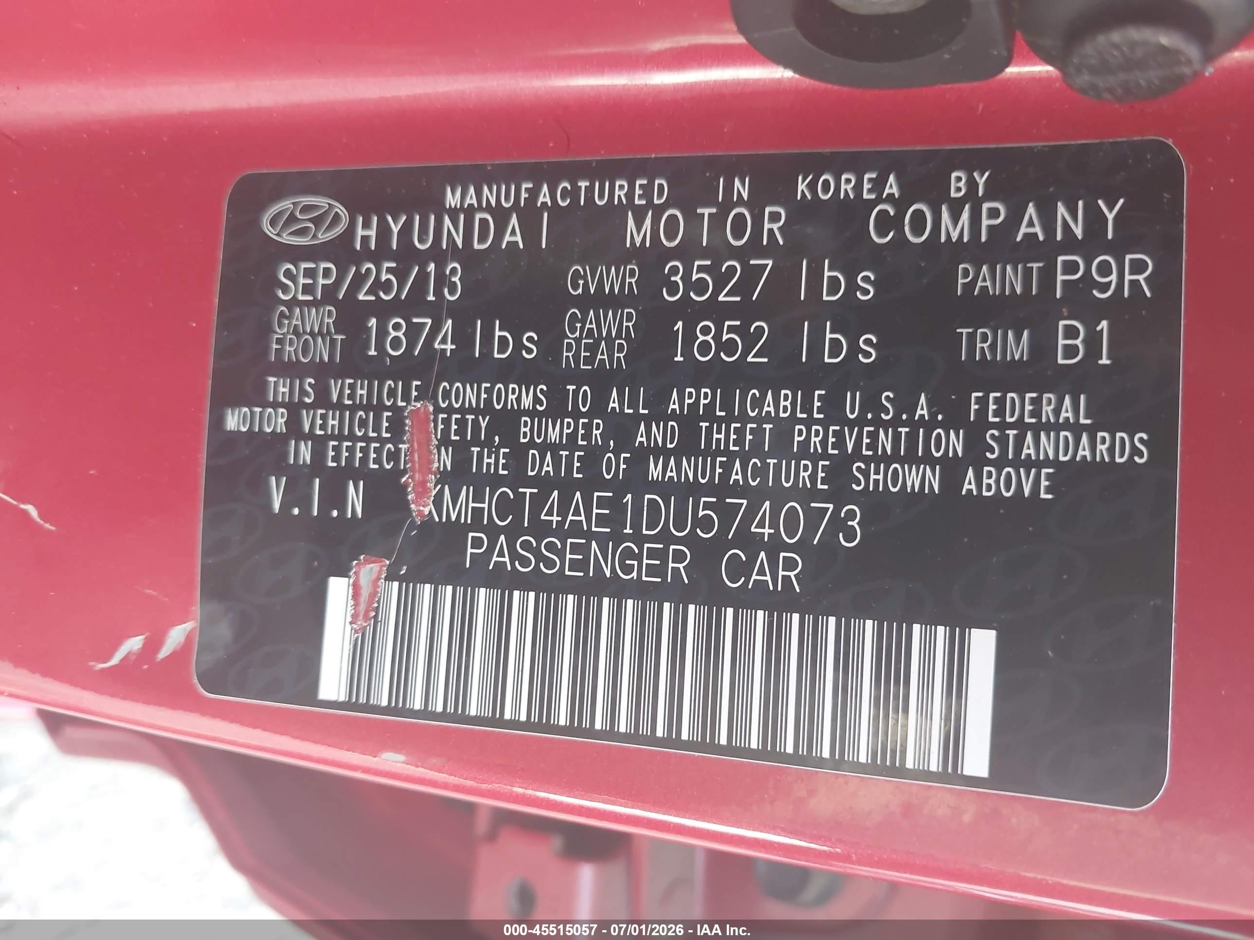 2013 Hyundai Accent Gls Red vin: KMHCT4AE1DU574073