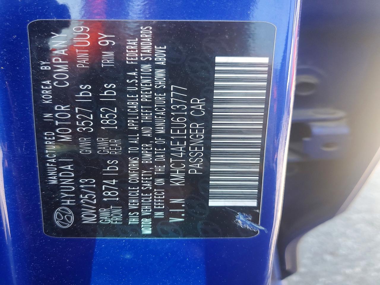 2014 Hyundai Accent Gls Синий vin: KMHCT4AE1EU613777