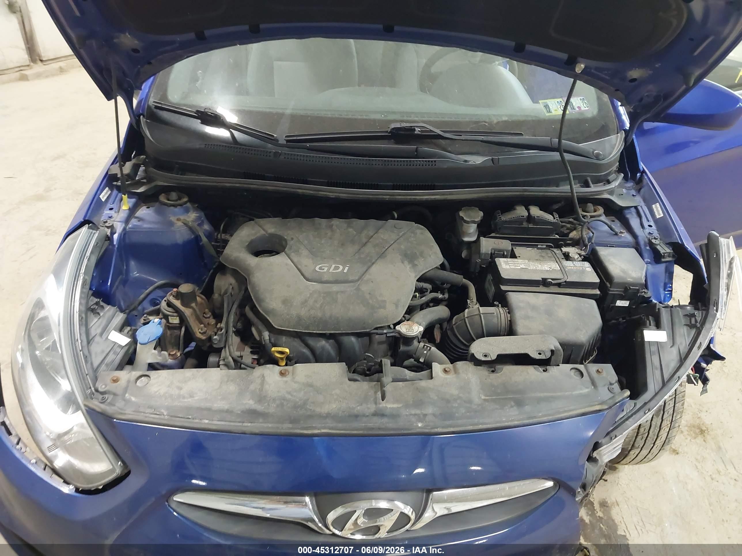 2014 Hyundai Accent Gls Blue vin: KMHCT4AE1EU682761