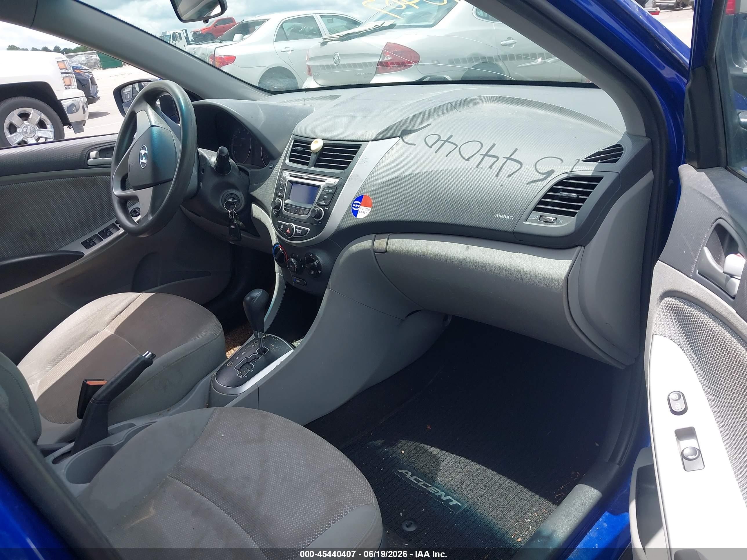2014 Hyundai Accent Gls Blue vin: KMHCT4AE1EU733675