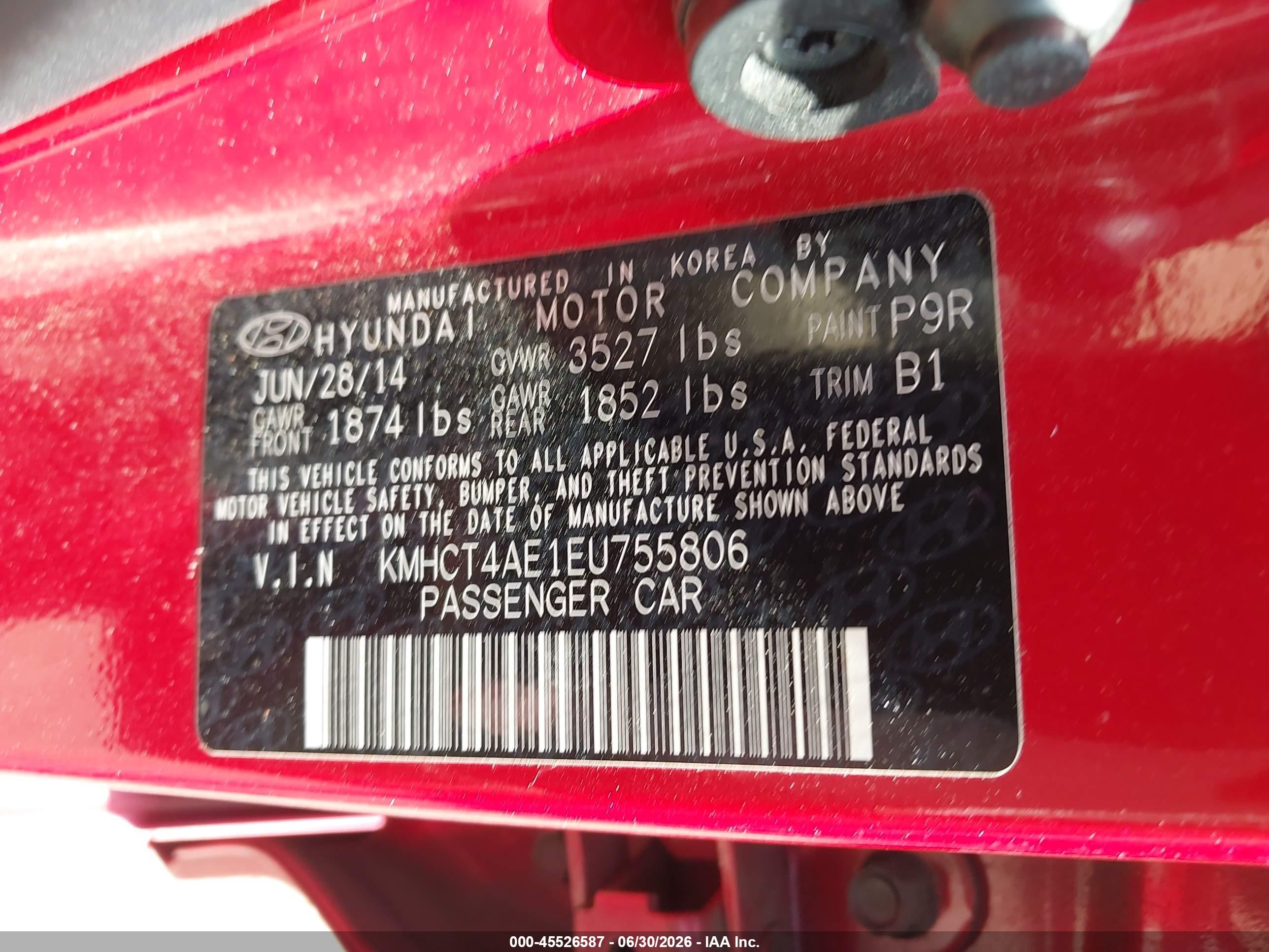2014 Hyundai Accent Gls Red vin: KMHCT4AE1EU755806