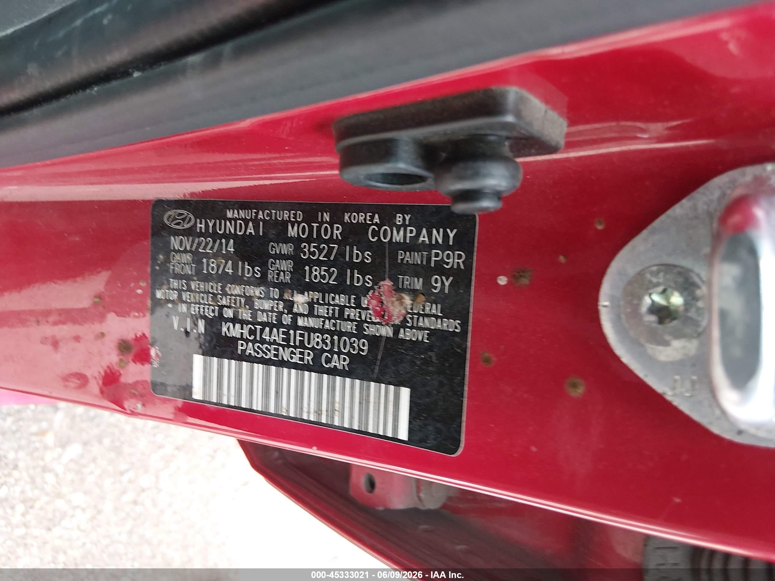 2015 Hyundai Accent Gls Red vin: KMHCT4AE1FU831039