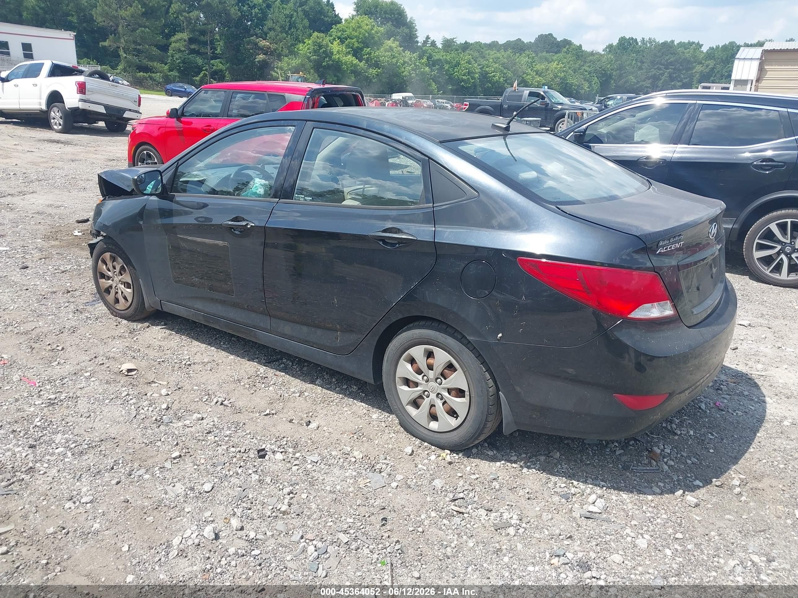 2015 Hyundai Accent Gls Black vin: KMHCT4AE1FU906175