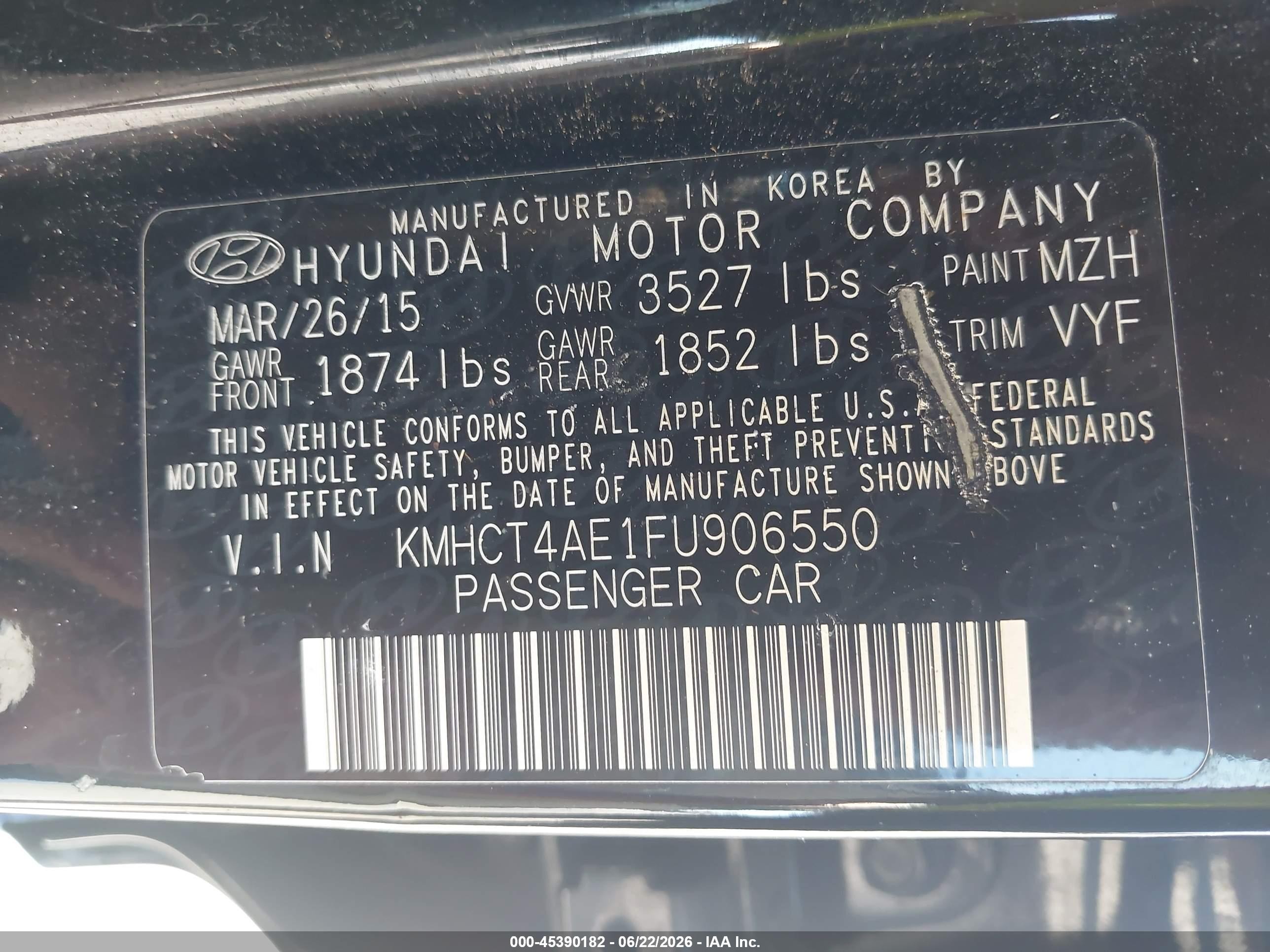 2015 Hyundai Accent Gls Черный vin: KMHCT4AE1FU906550