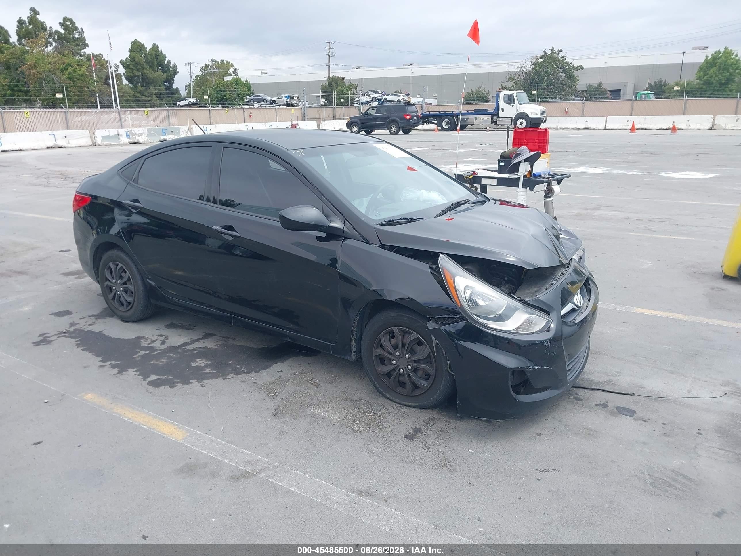2012 Hyundai Accent Gls Black vin: KMHCT4AE2CU142476