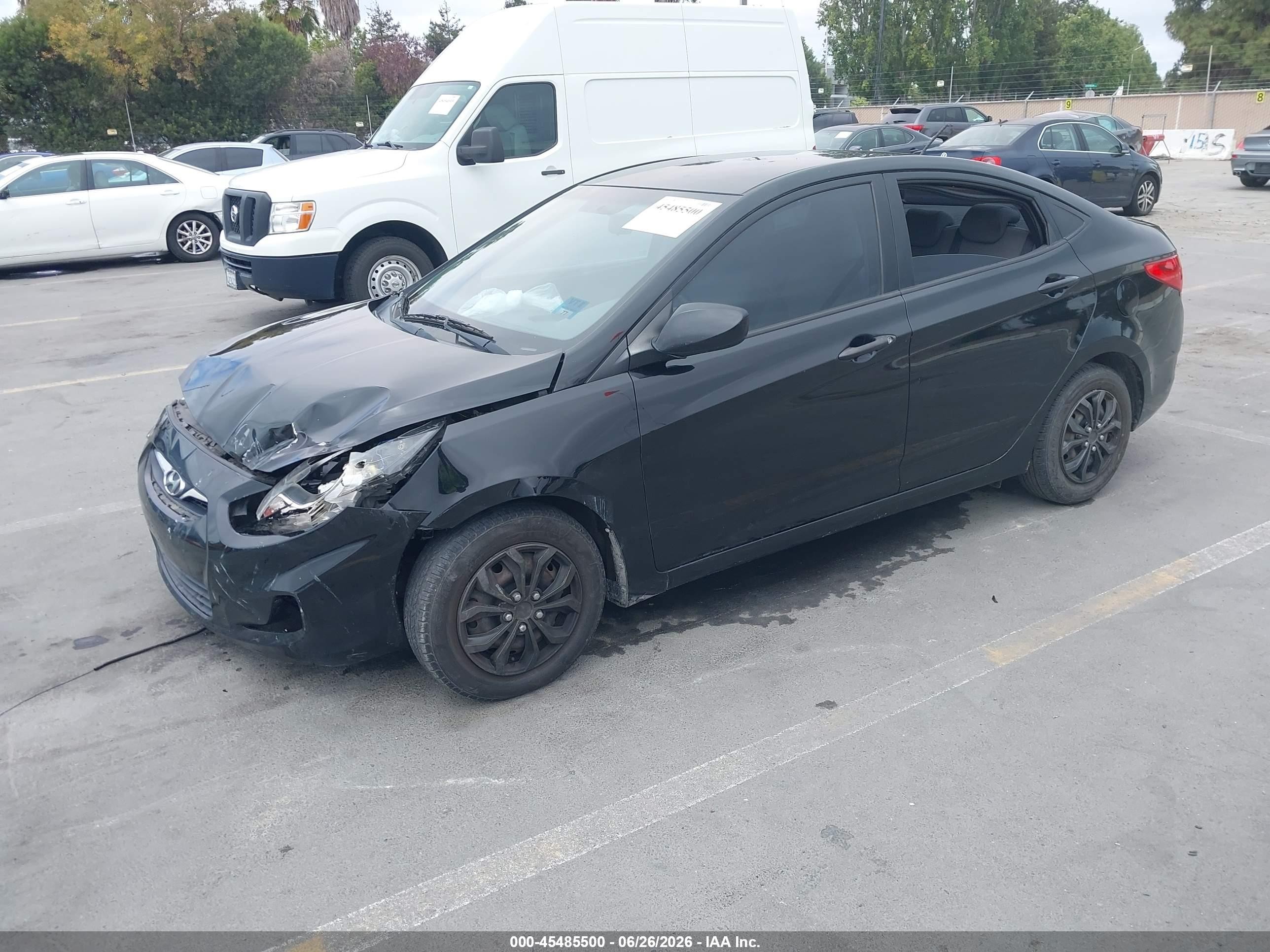 2012 Hyundai Accent Gls Black vin: KMHCT4AE2CU142476