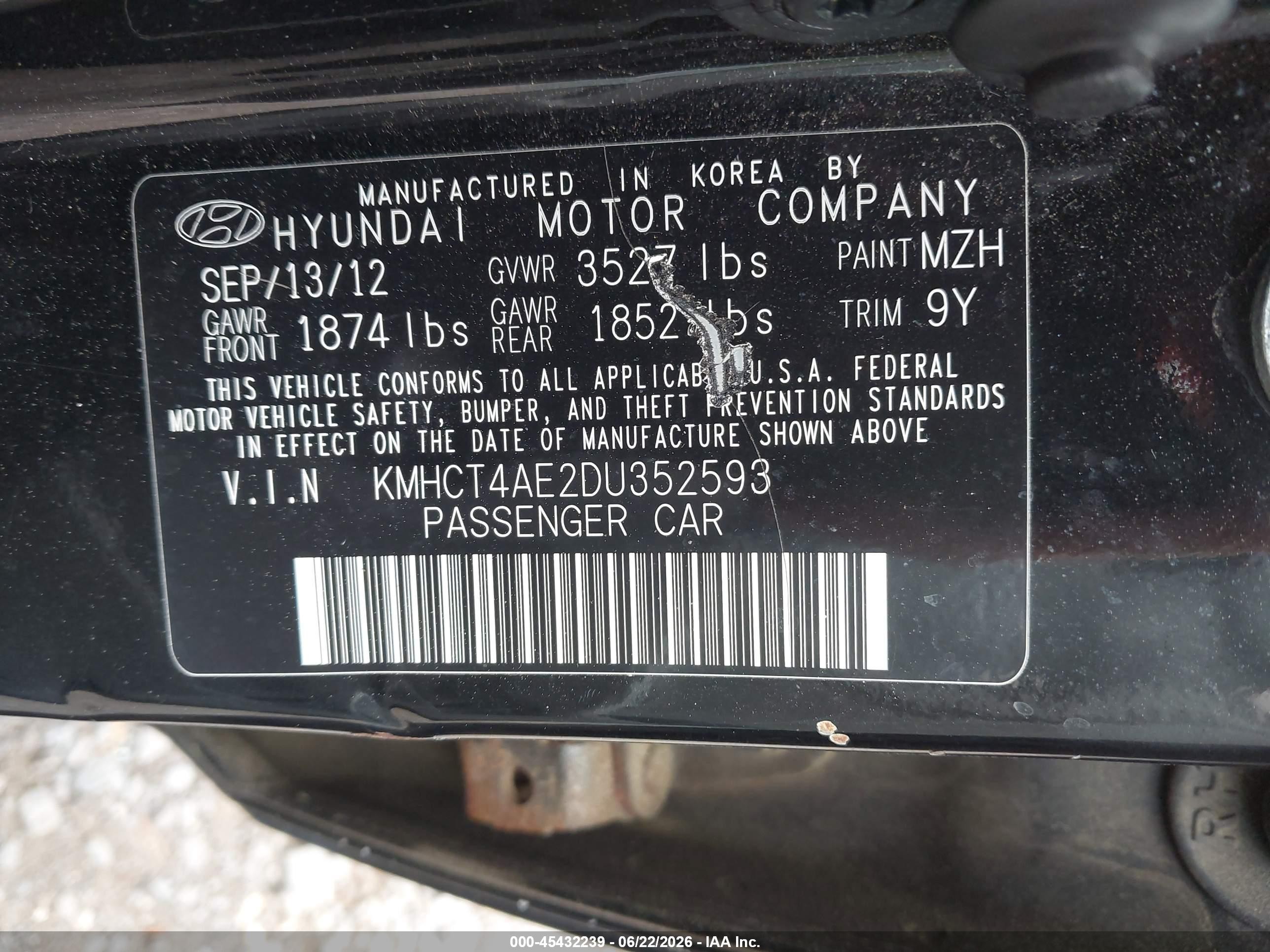 2013 Hyundai Accent Gls Black vin: KMHCT4AE2DU352593